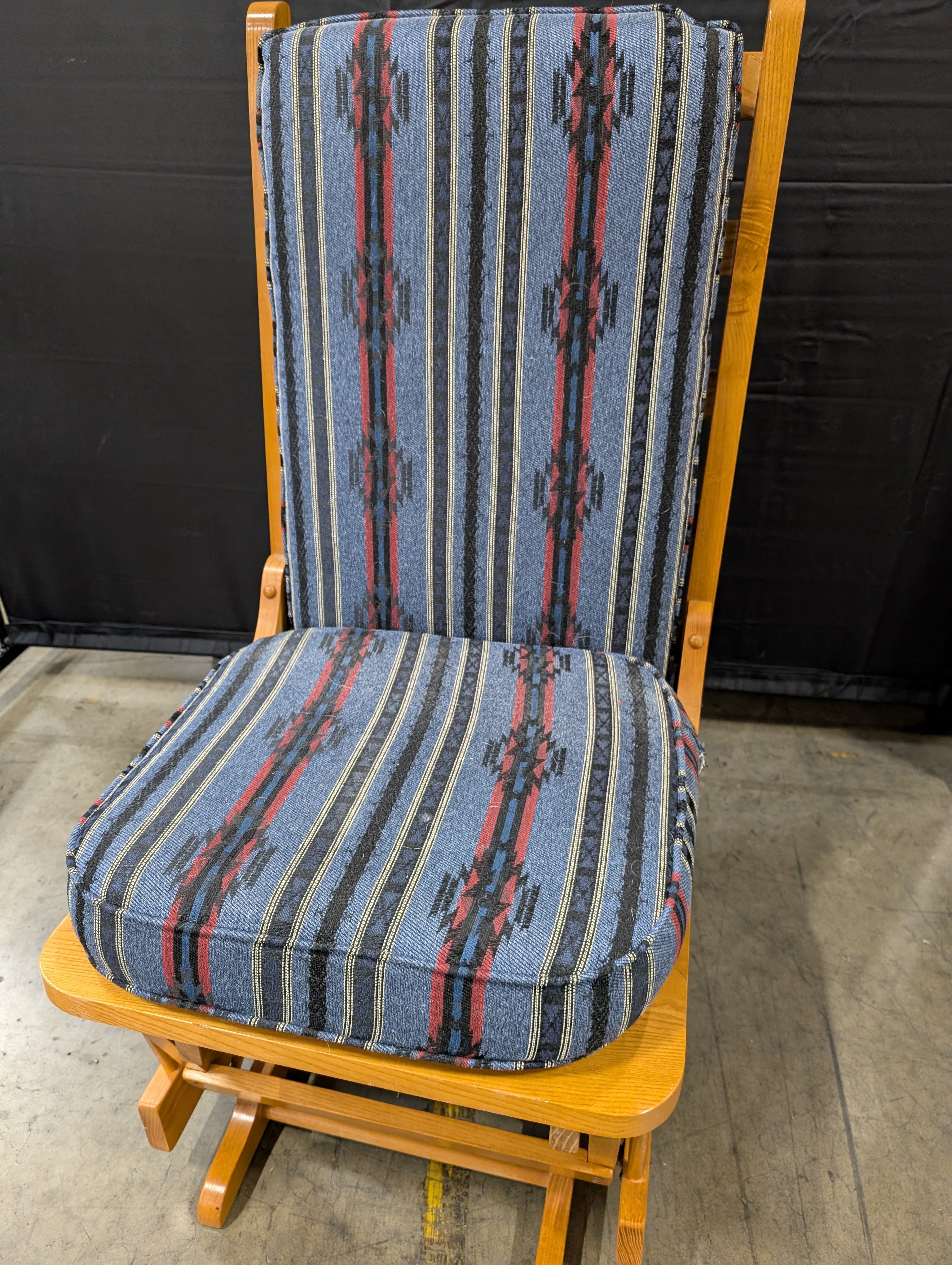 Southwestern Upholstered Wooden Glider Rocker Chair