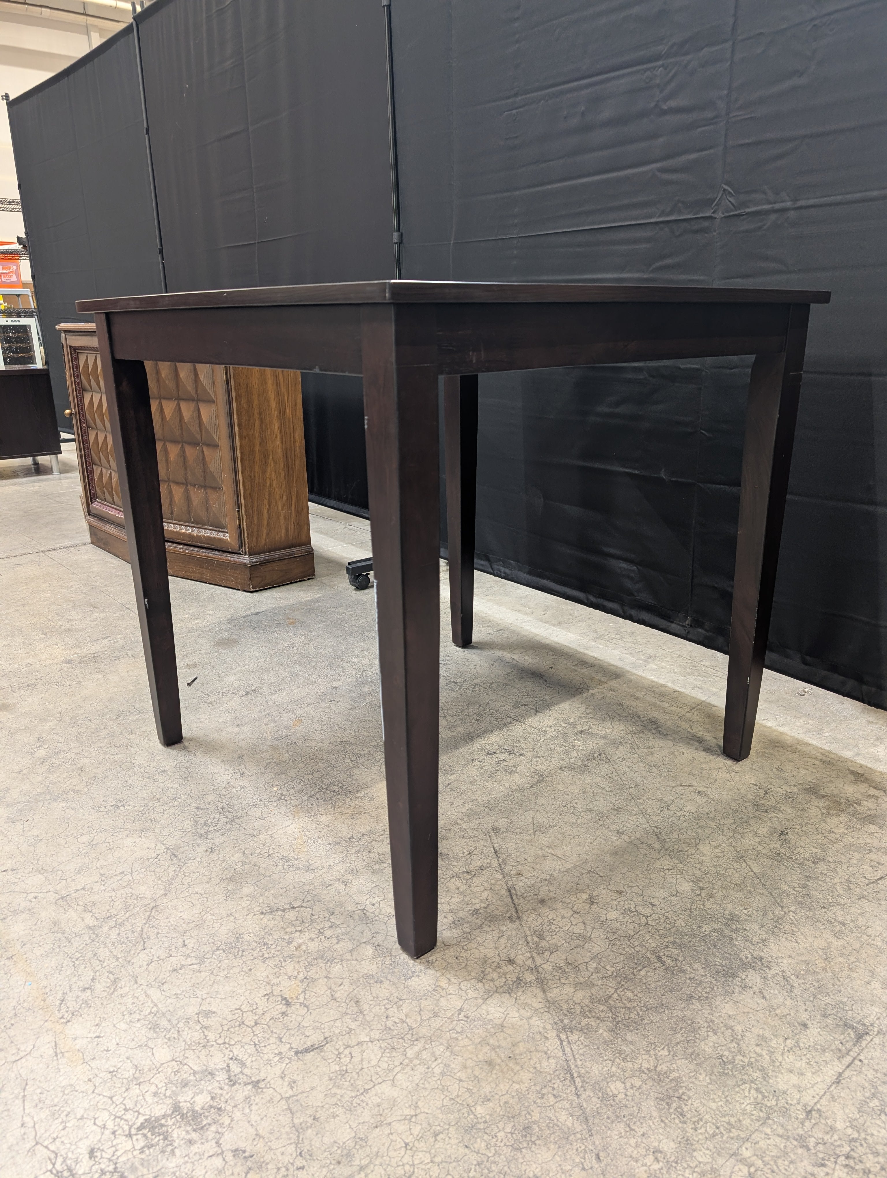 Compact Dark Brown Square Table