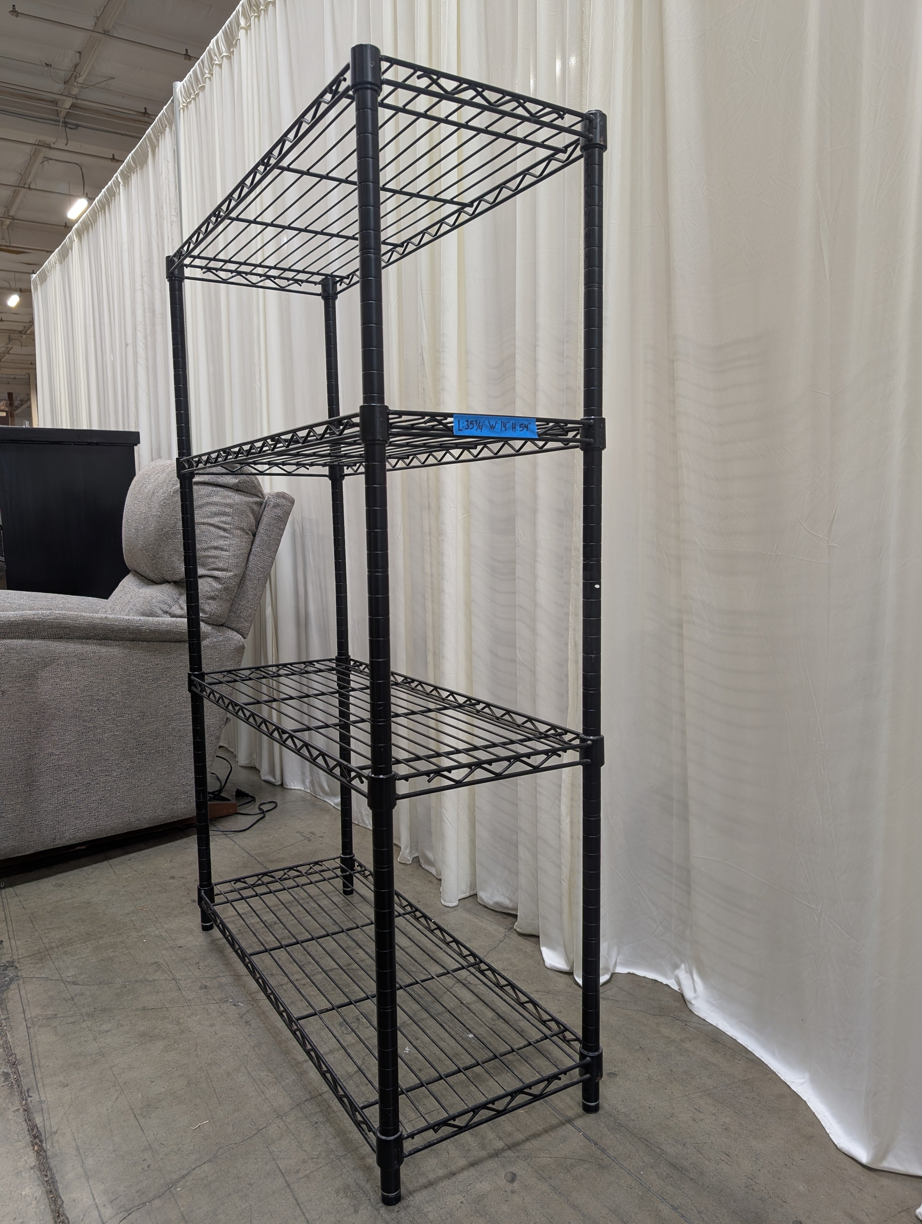 Adjustable Five-Tier Wire Shelving Unit in Metal