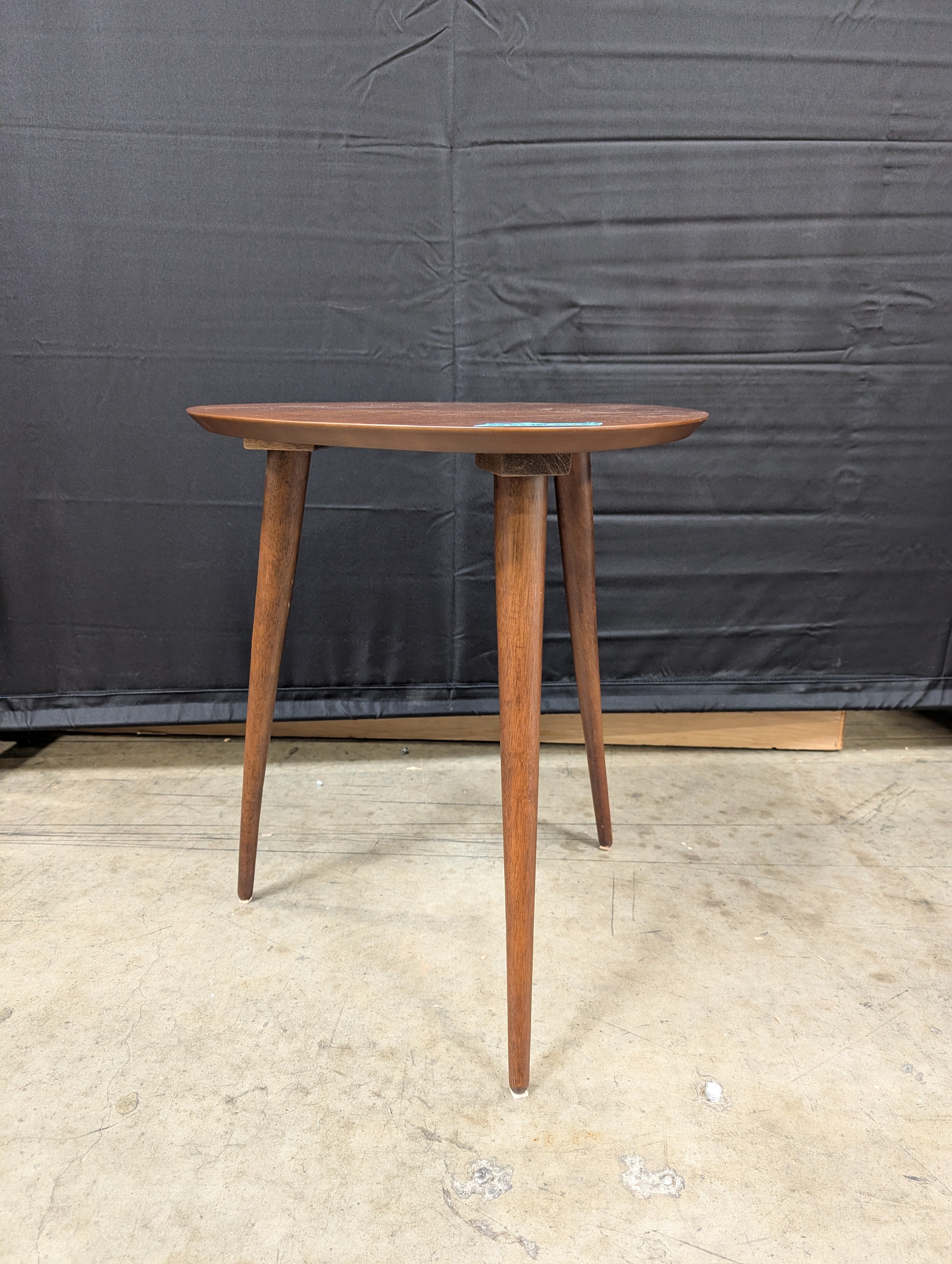 Brown Triangular Wood End Table