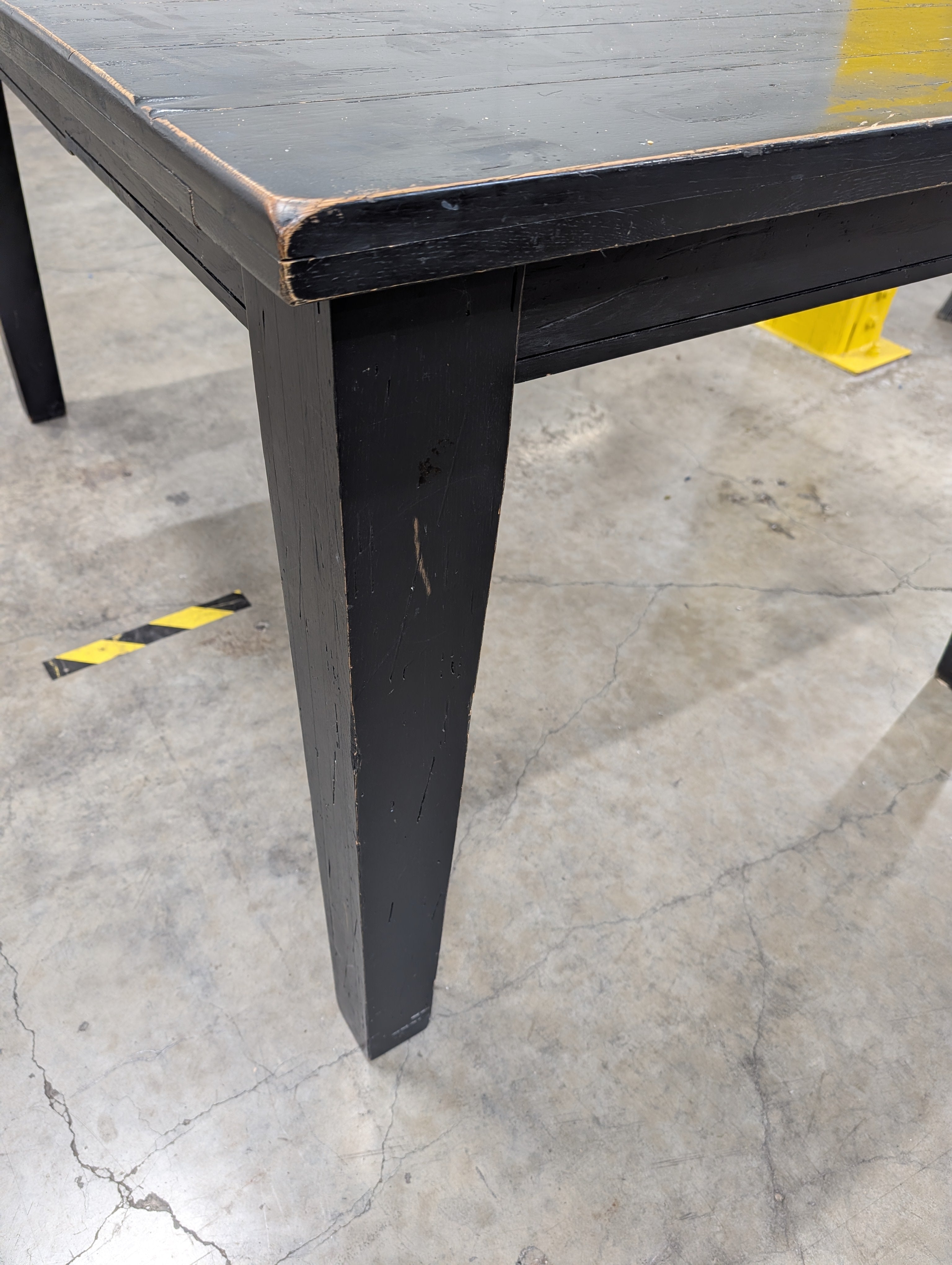 Rustic Dark Stained Wood Rectangular Dining Table