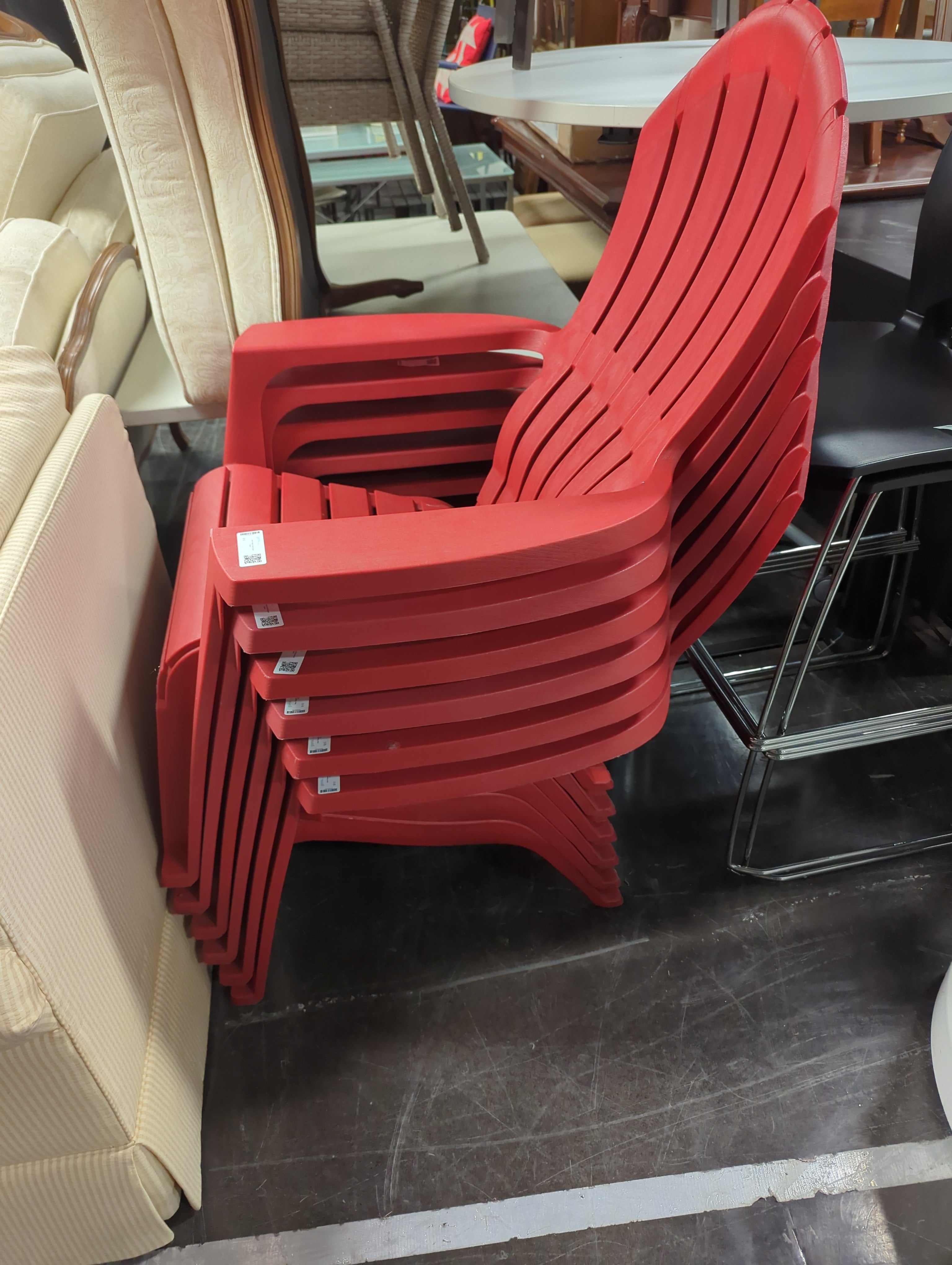 Red Plastic Adirondack Chairs