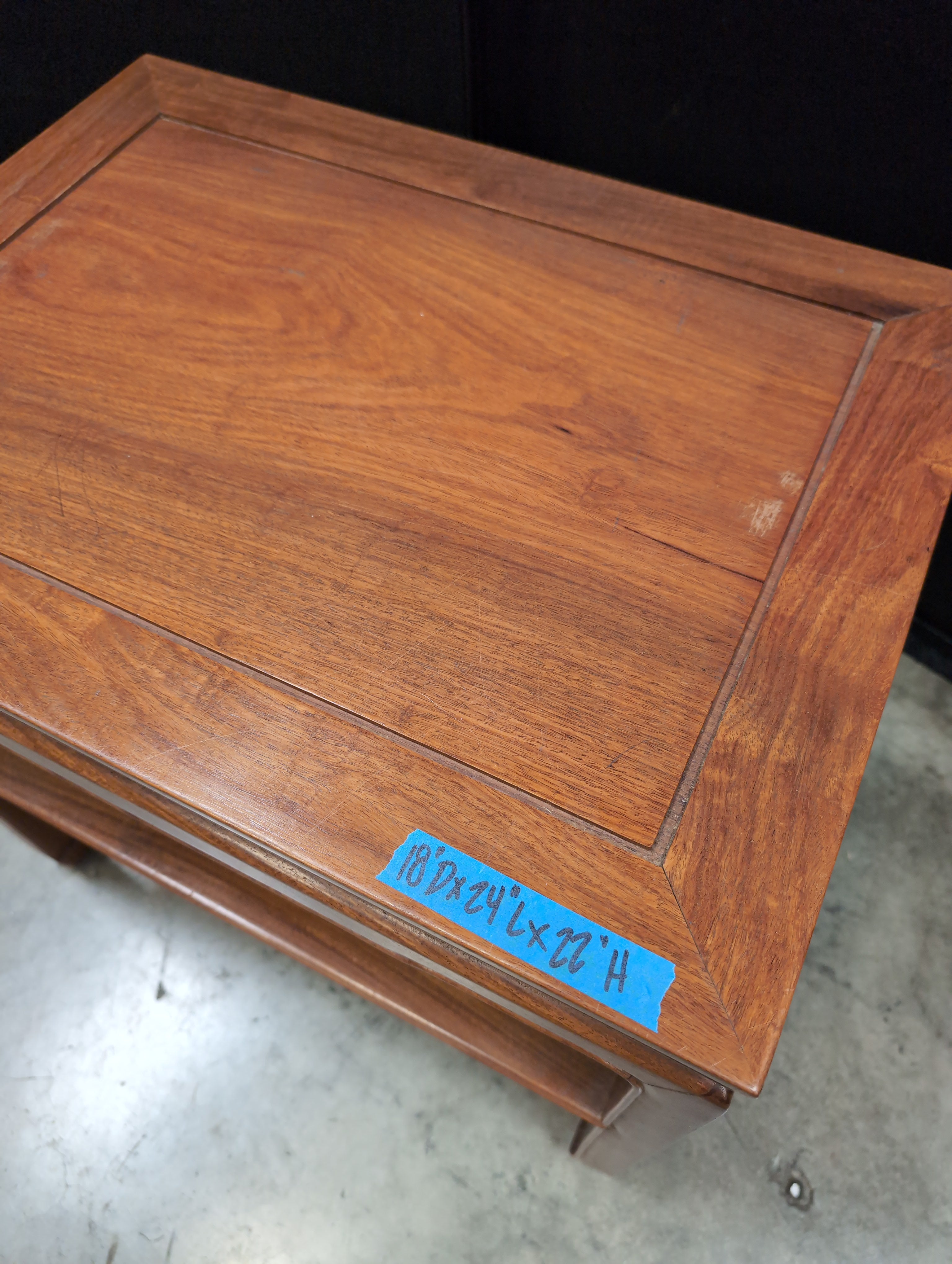 Reddish-Brown Oriental Style Solid Wood End Table