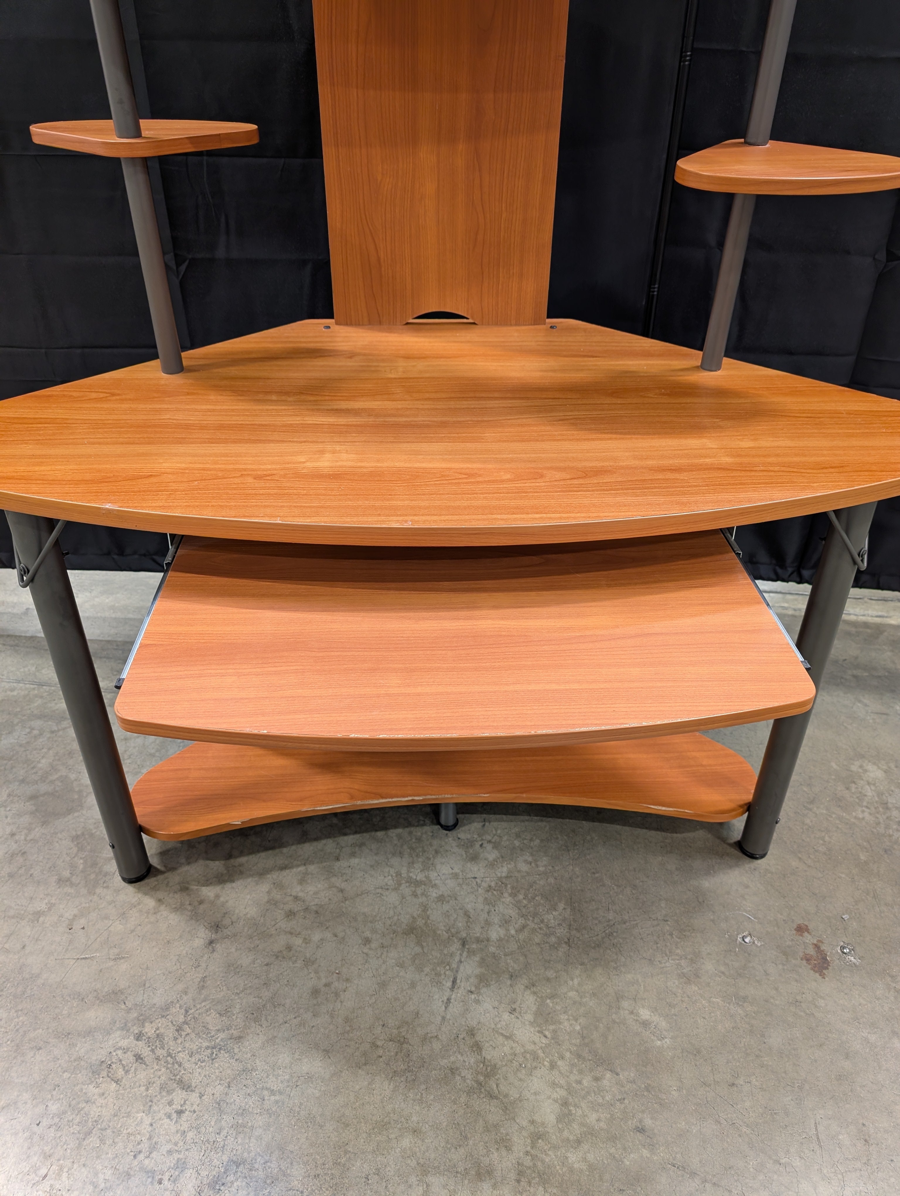 Contemporary Multi-Level Workstation with Integrated Shelving