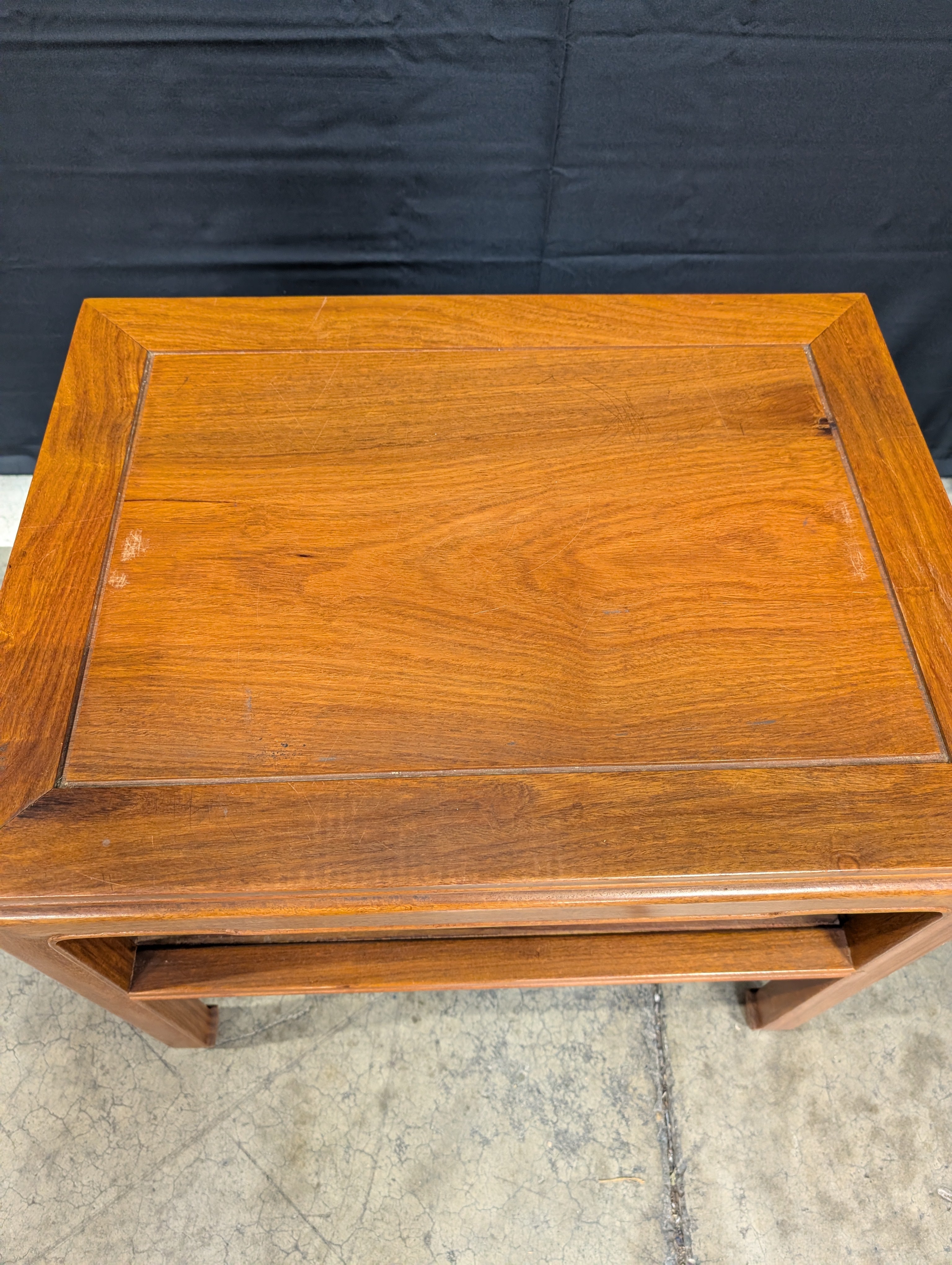 Reddish-Brown Oriental Style Solid Wood End Table