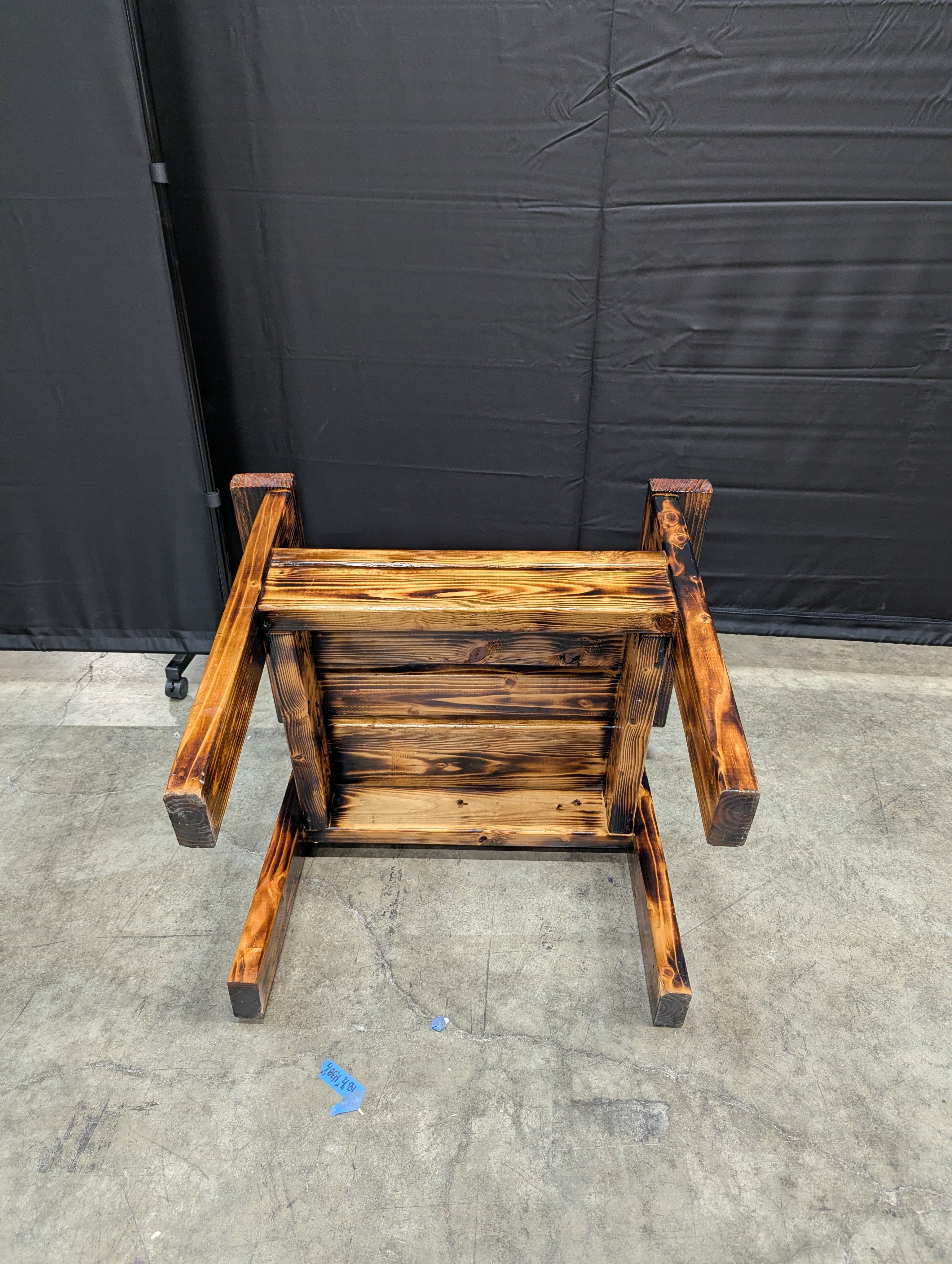 Rustic Torched Wood Outdoor Armchair