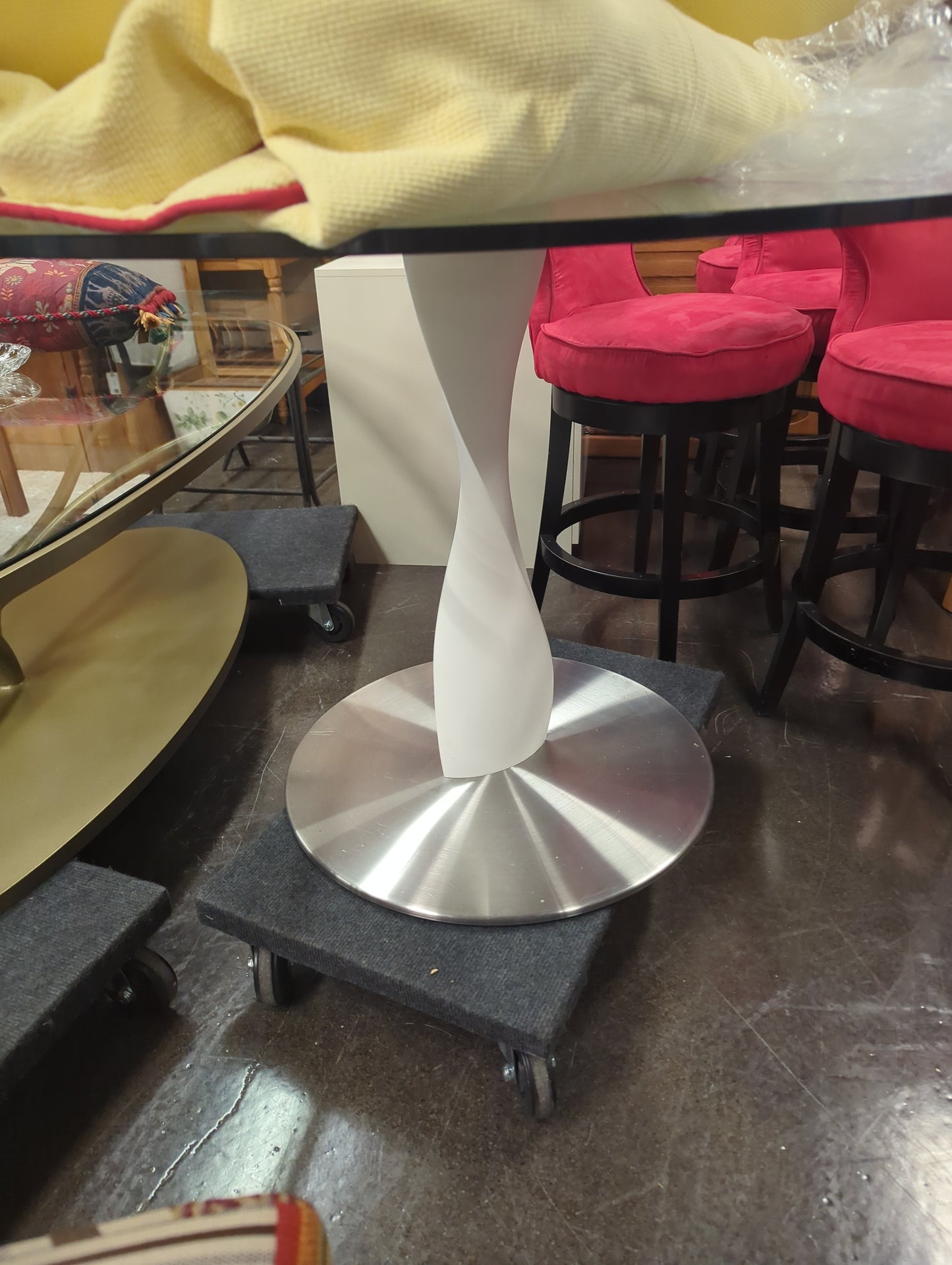 Porada Glass Table With White Base