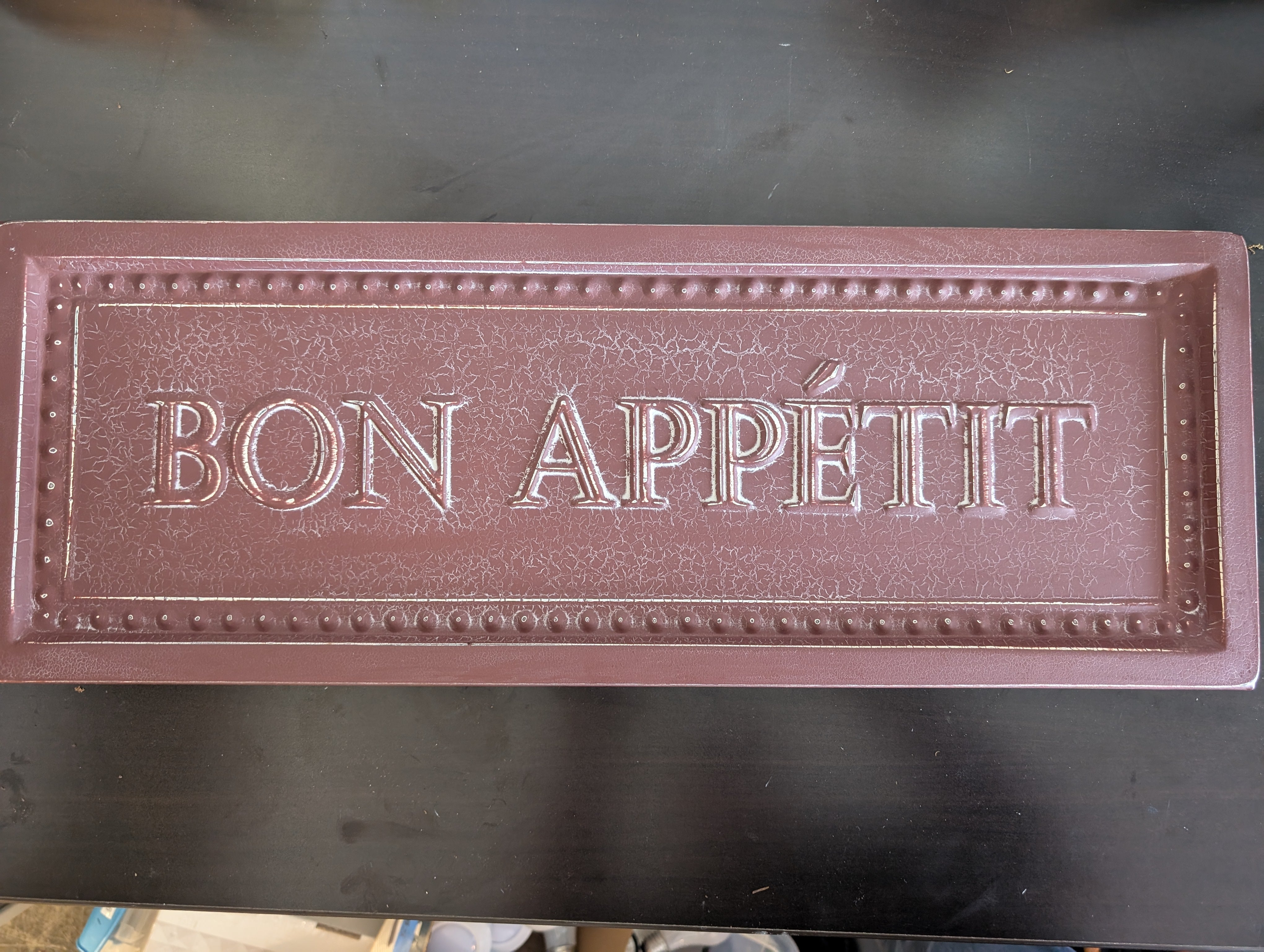 Decorative Bon Appétit Embossed Metal Kitchen Sign