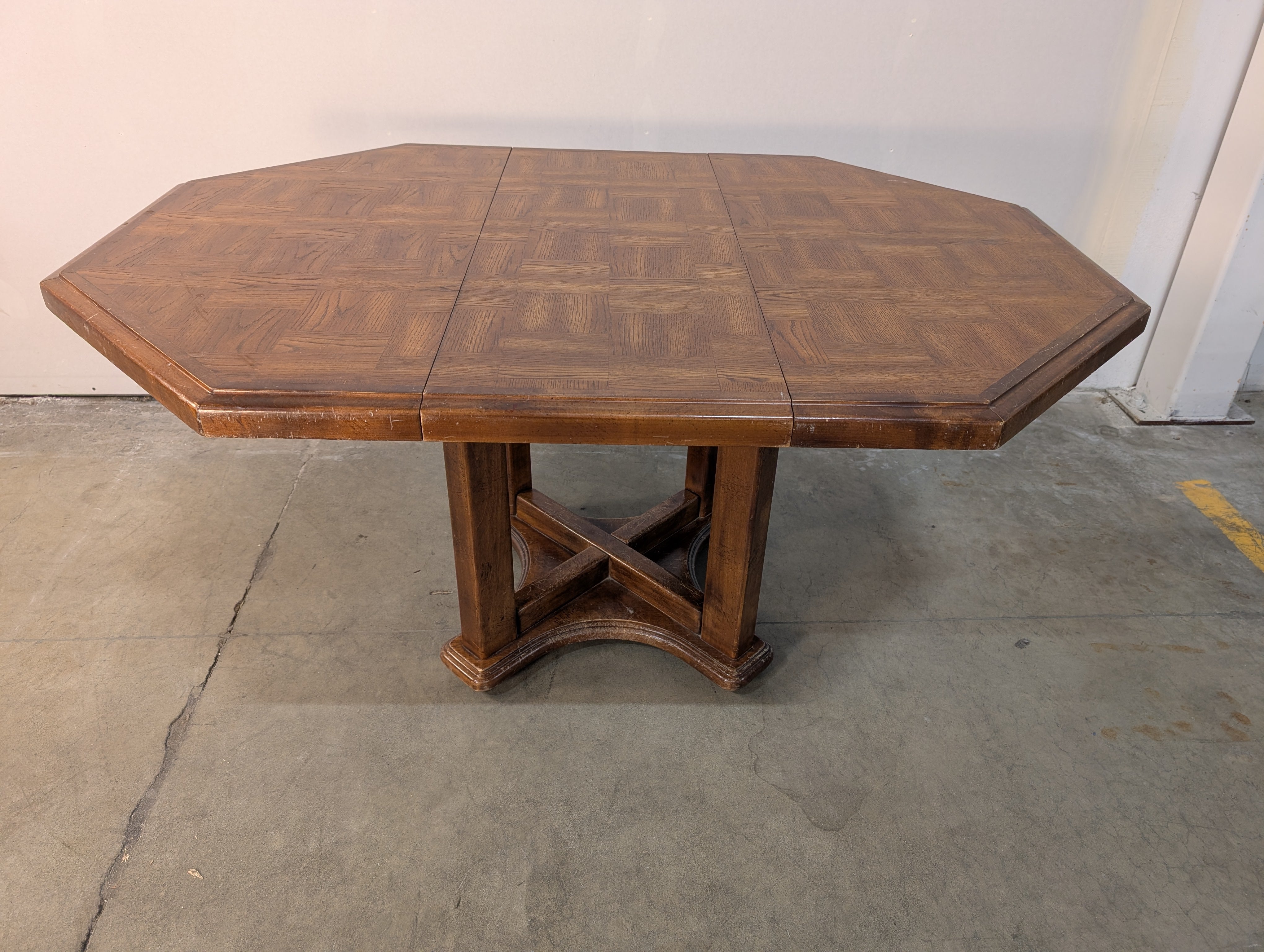 Vintage Octagonal Wood Dining Table