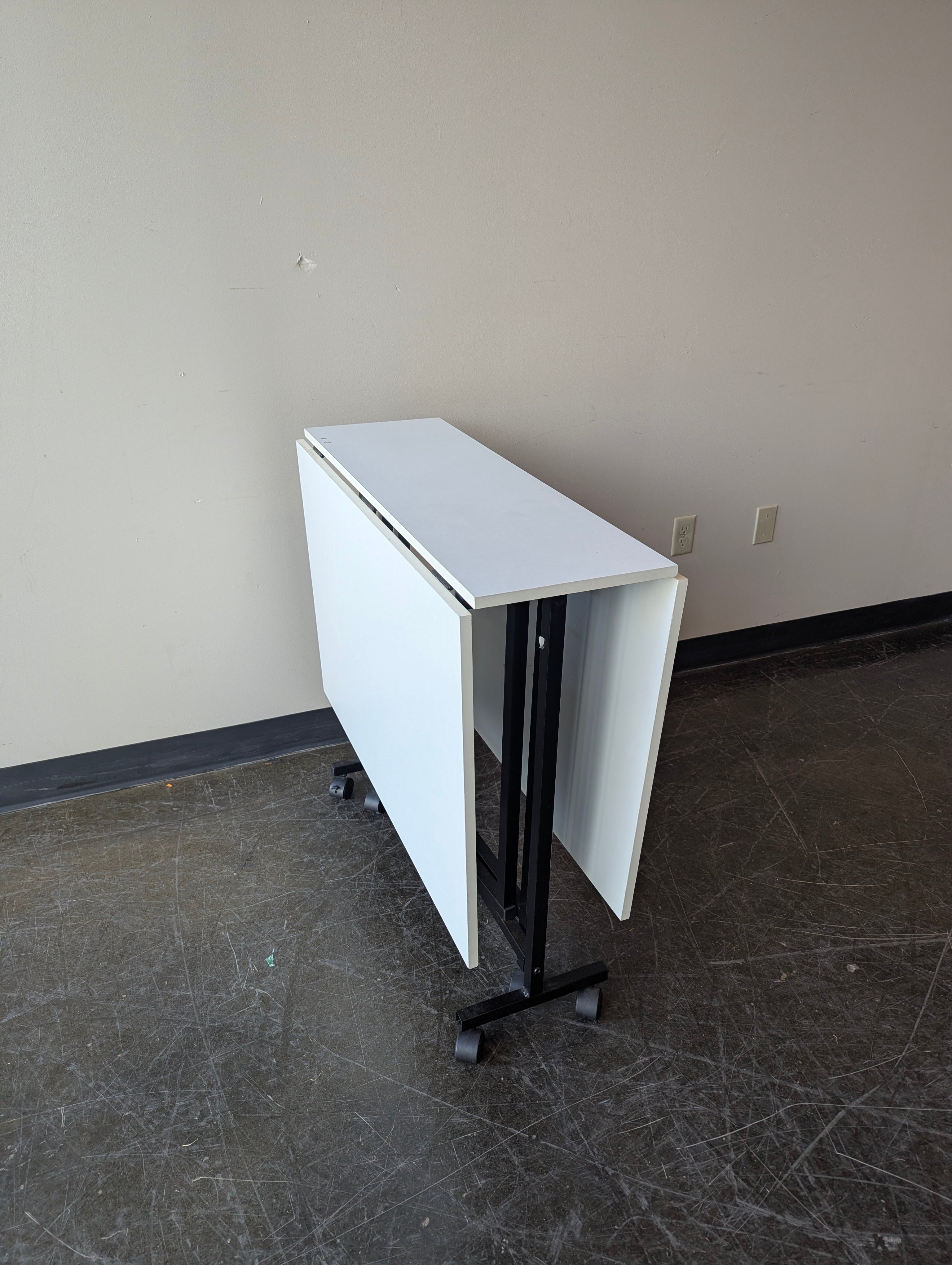 Versatile Folding Drop Leaf Table with Casters - Compact Design