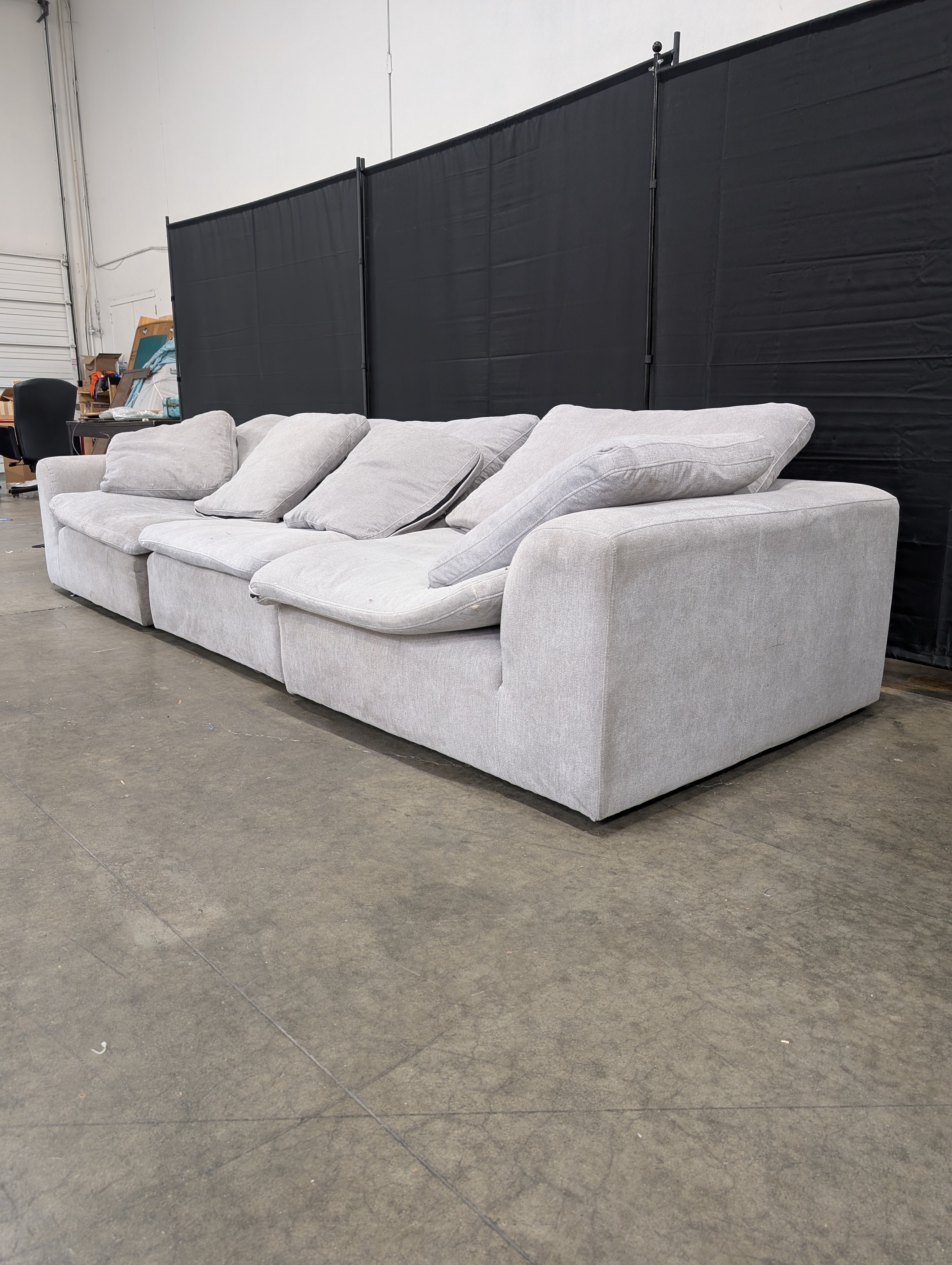 Modular Light Grey Fabric Sectional Sofa Set