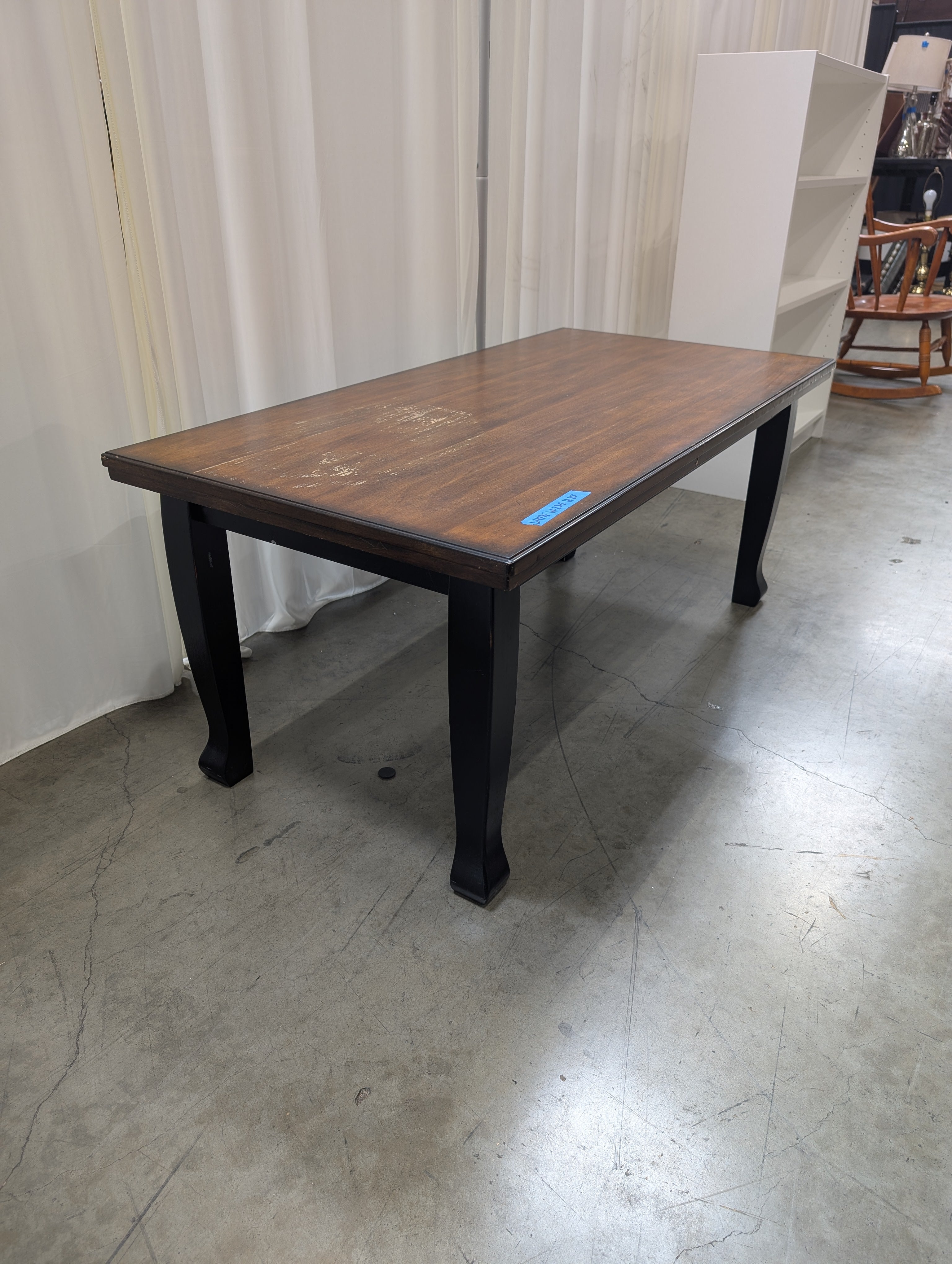 Rectangular Wood Coffee Table with Black Legs