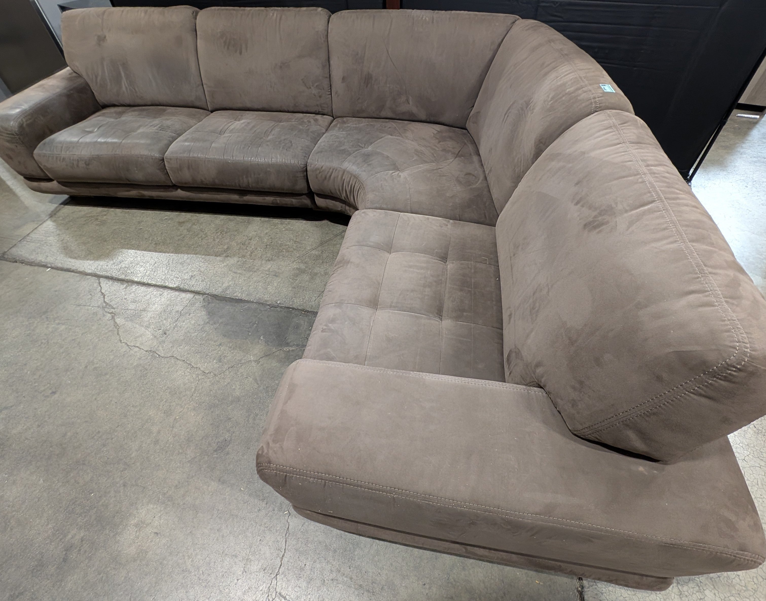 Spacious Dark Brown Upholstered Sectional Sofa