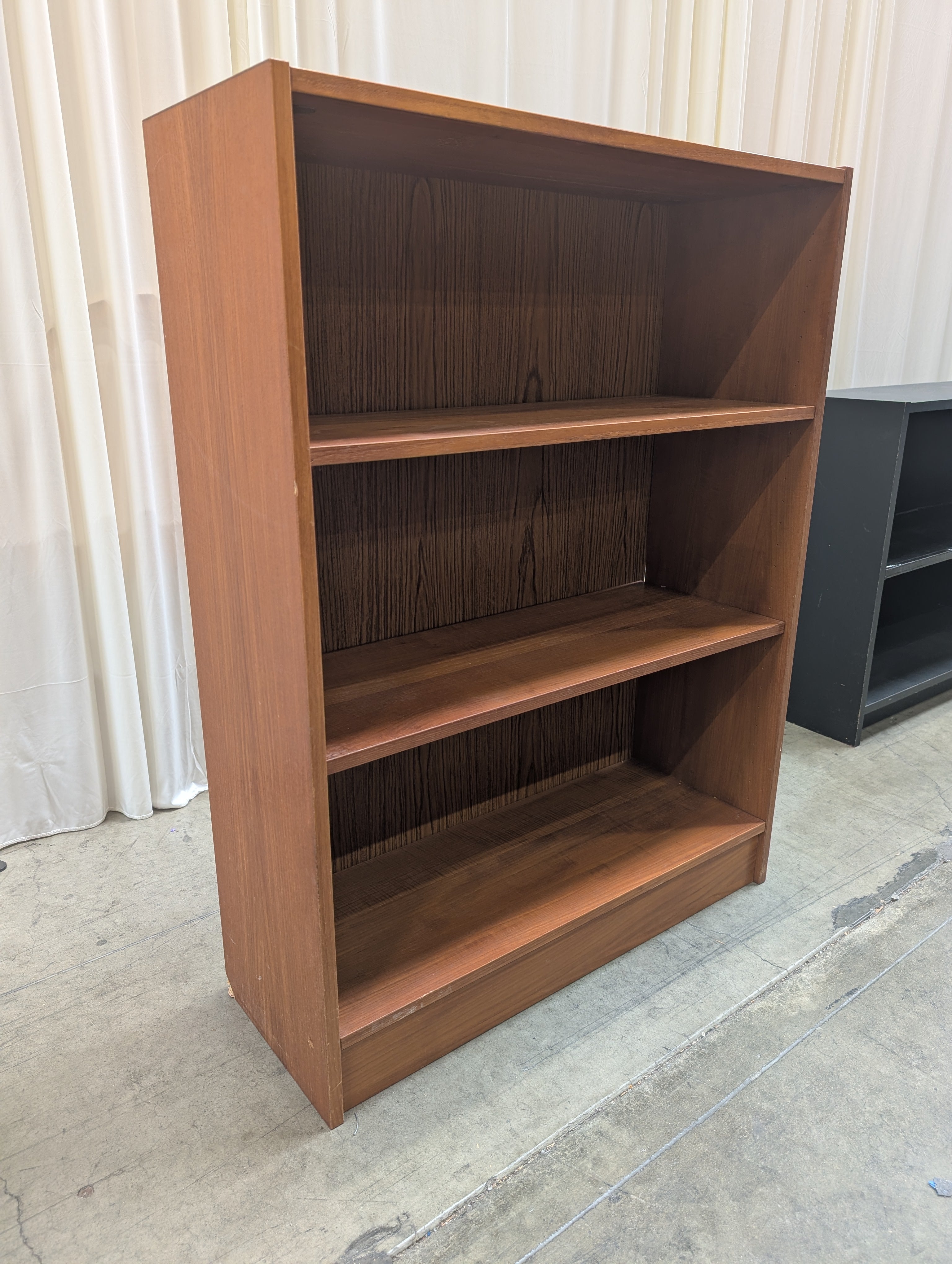 Vintage Warm Brown Four-Shelf Bookcase in Wood