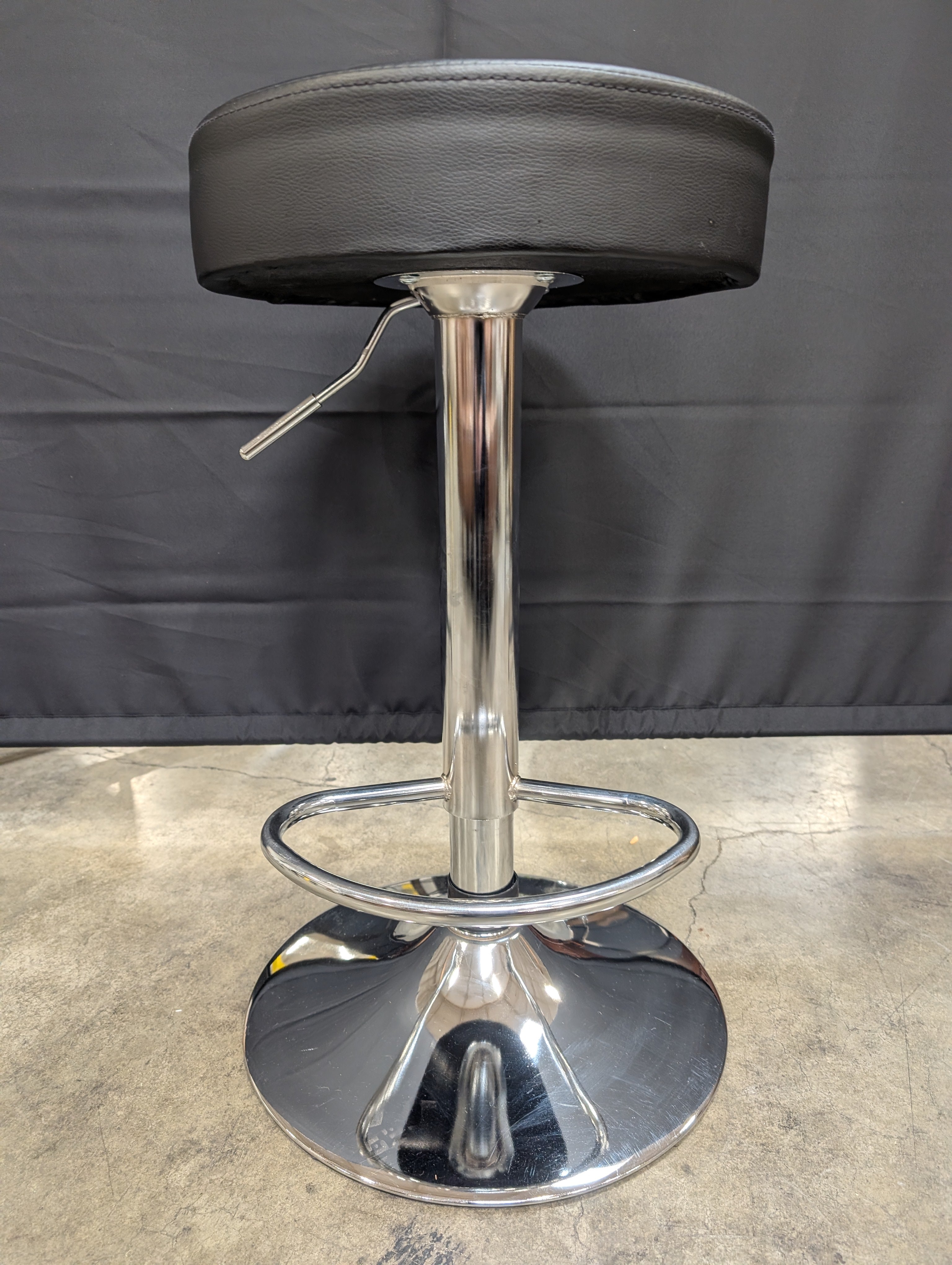 Modern Black Adjustable Bar Stools with Chrome Base