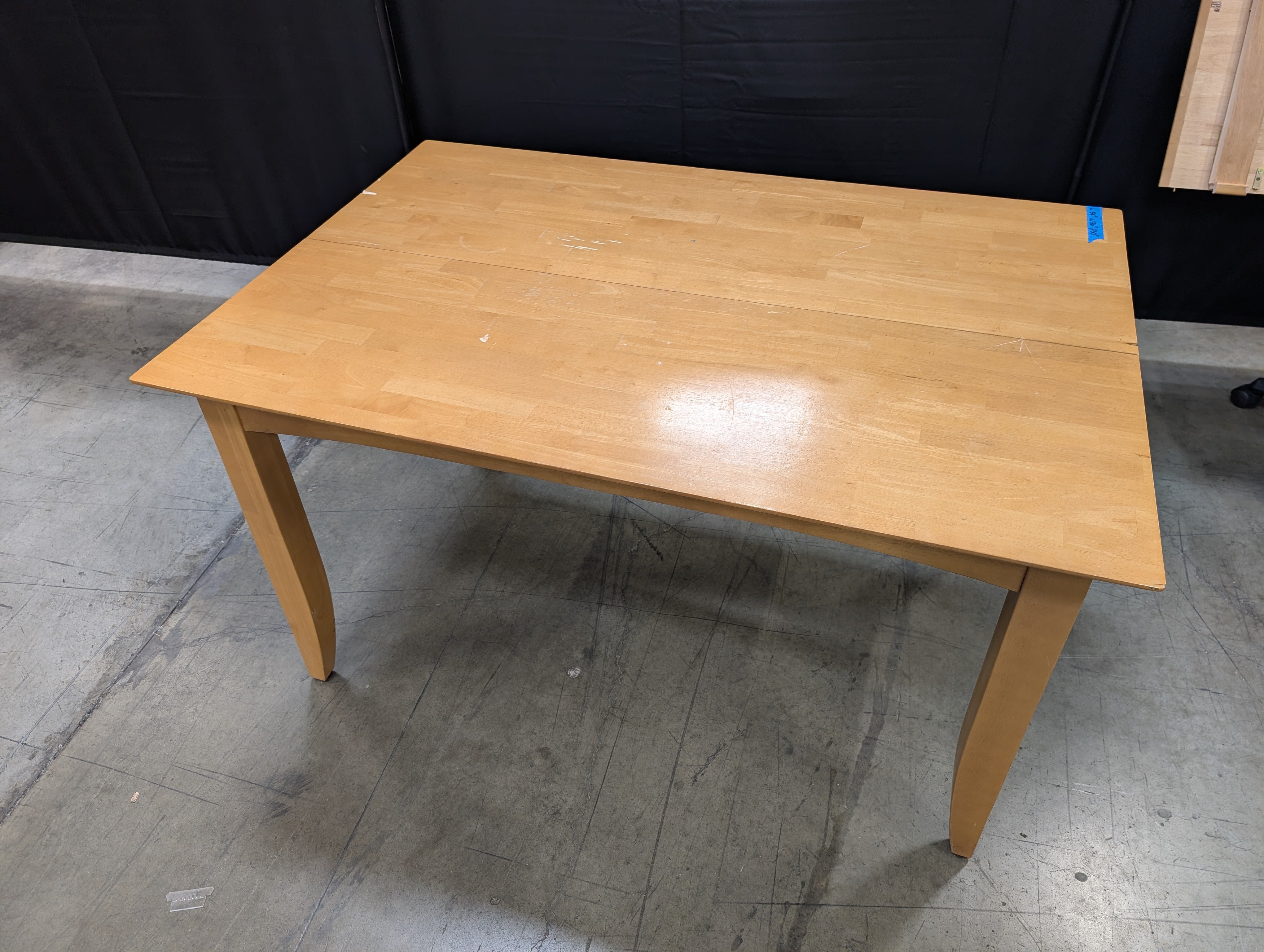 Blonde Wood Rectangular Dining Table with Tapered Legs