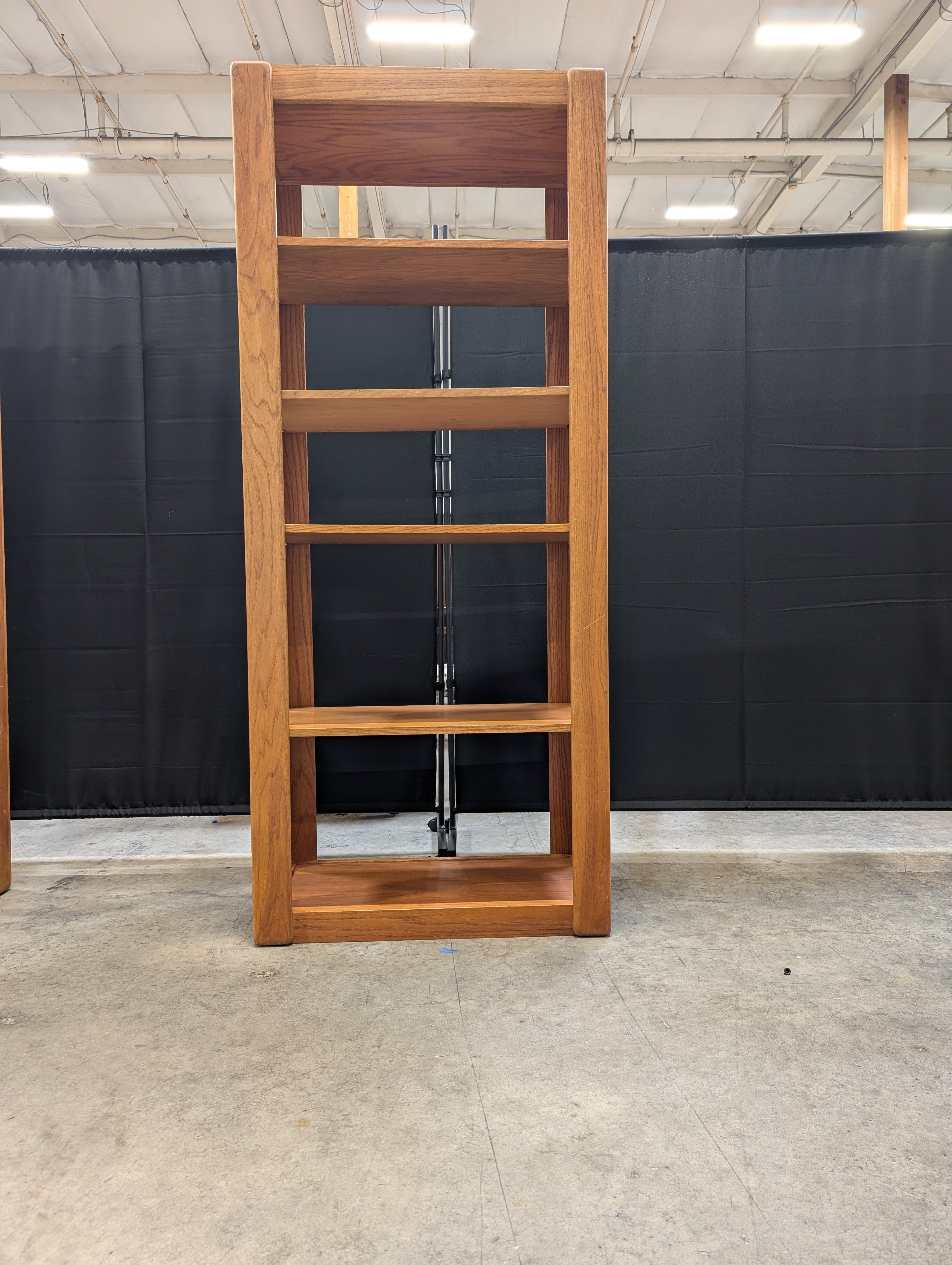 Mid-Century Style Angled Wood Bookshelf Display Unit