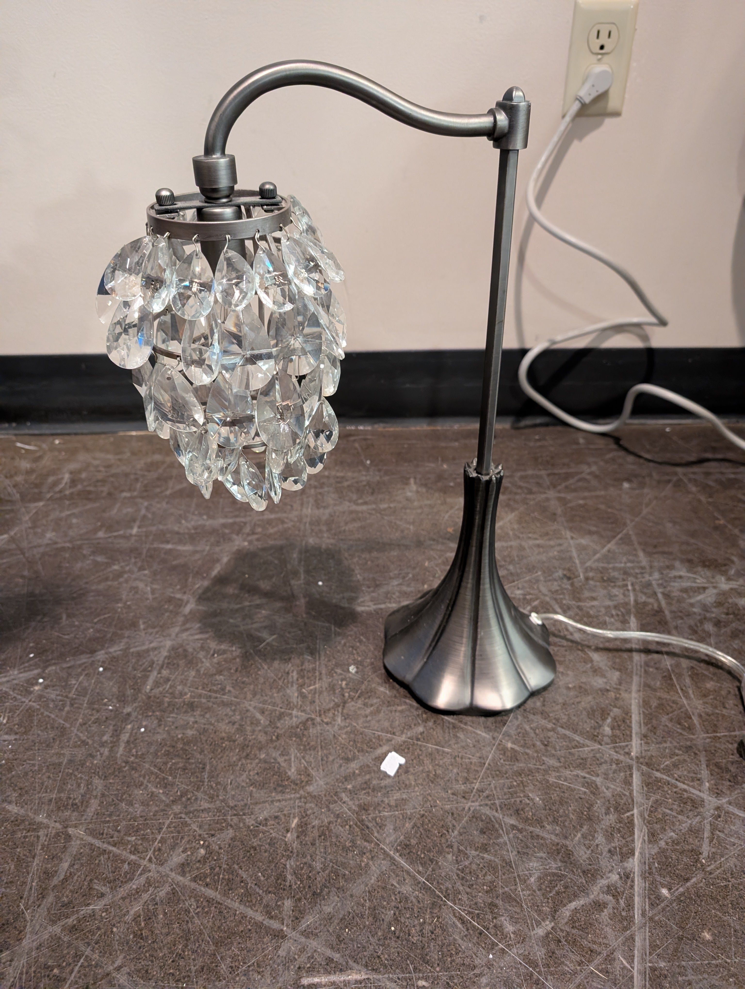 Chandelier Style Table Lamp with Clear Prisms
