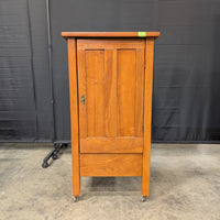 Paneled Oak Arts and Crafts Cabinet with Casters