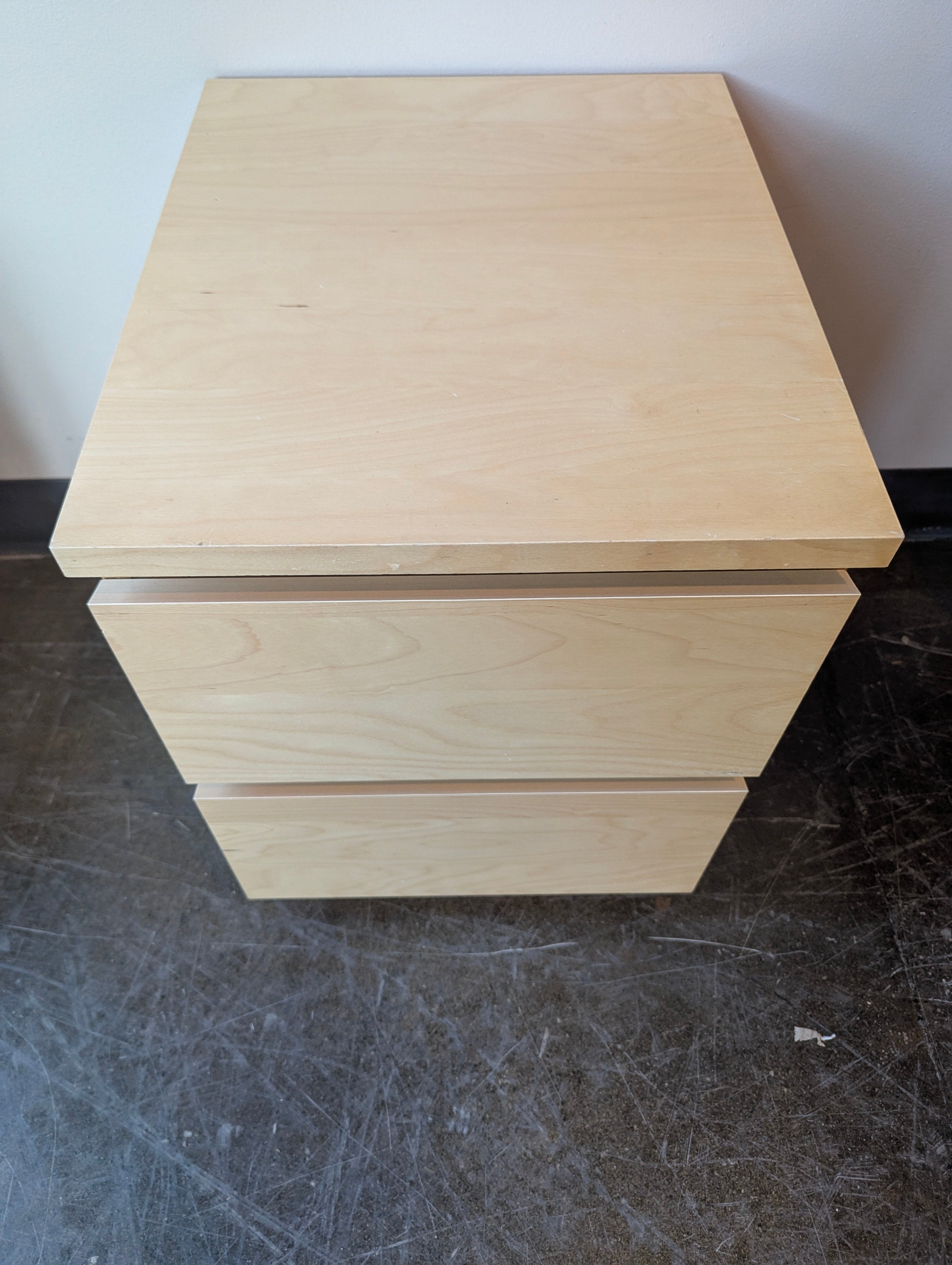 Two-Drawer Light Wood Nightstand