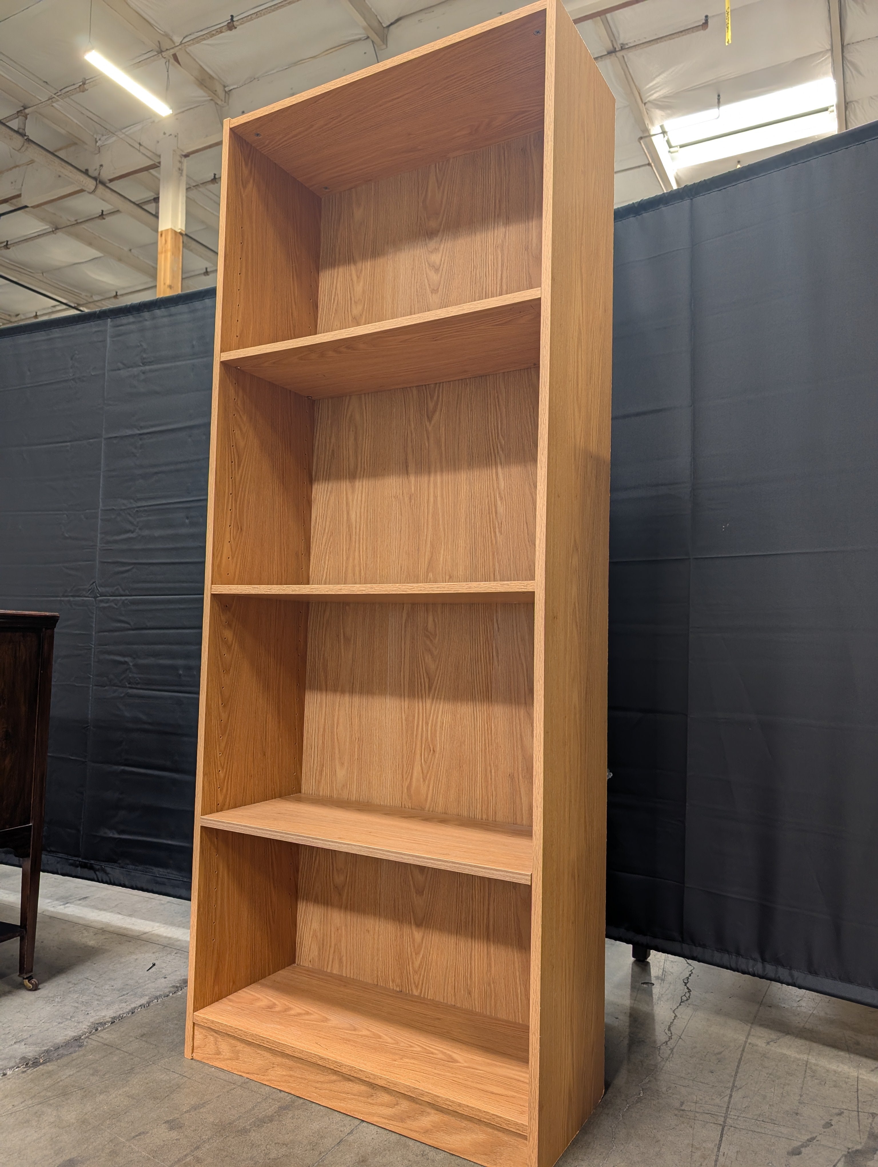 Versatile Light Brown Bookcase with Adjustable Shelving