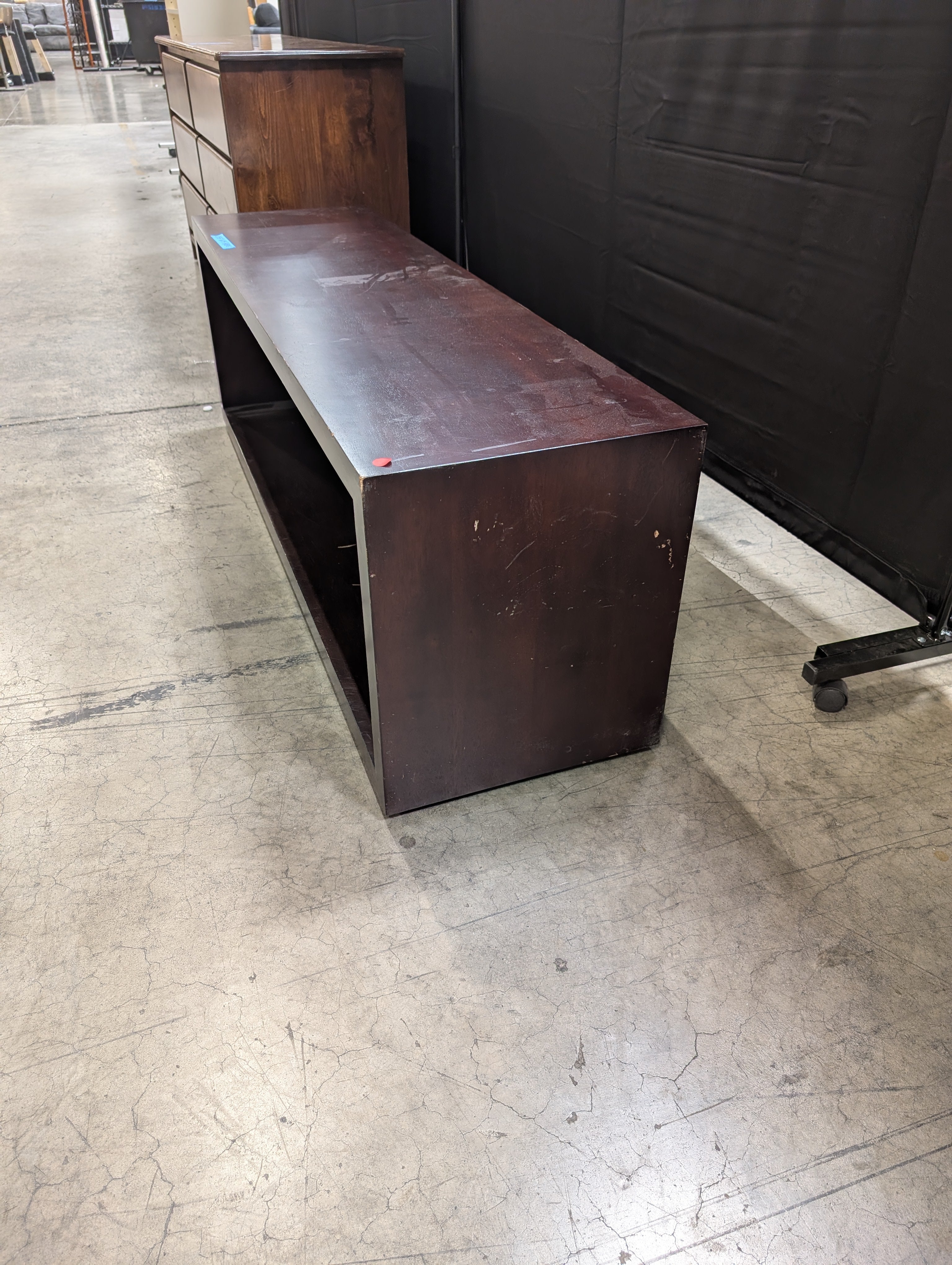 Tall Open Back Bookcase in Dark Wood