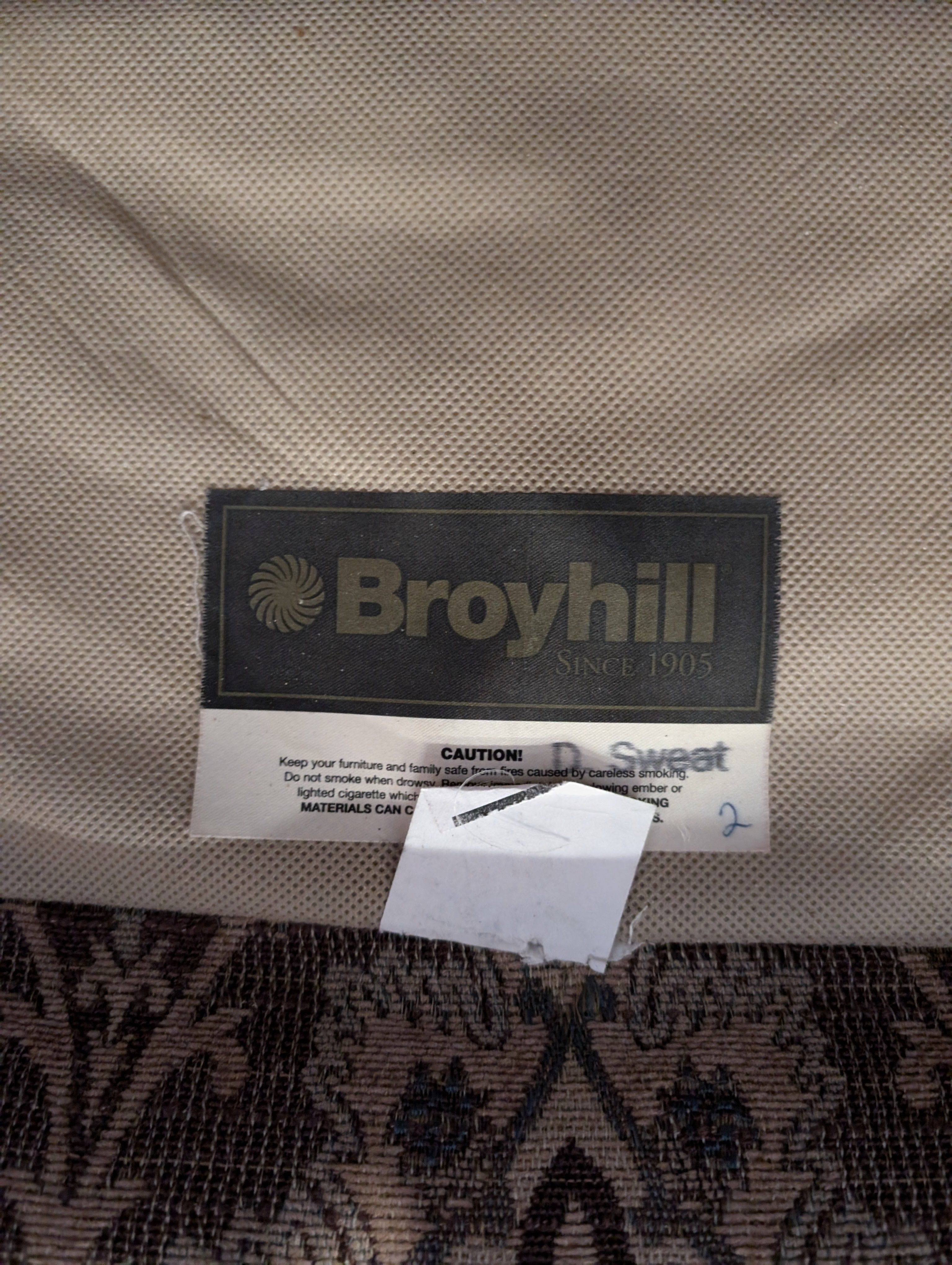 Broyhill Ornate Damask Pattern Club Chair