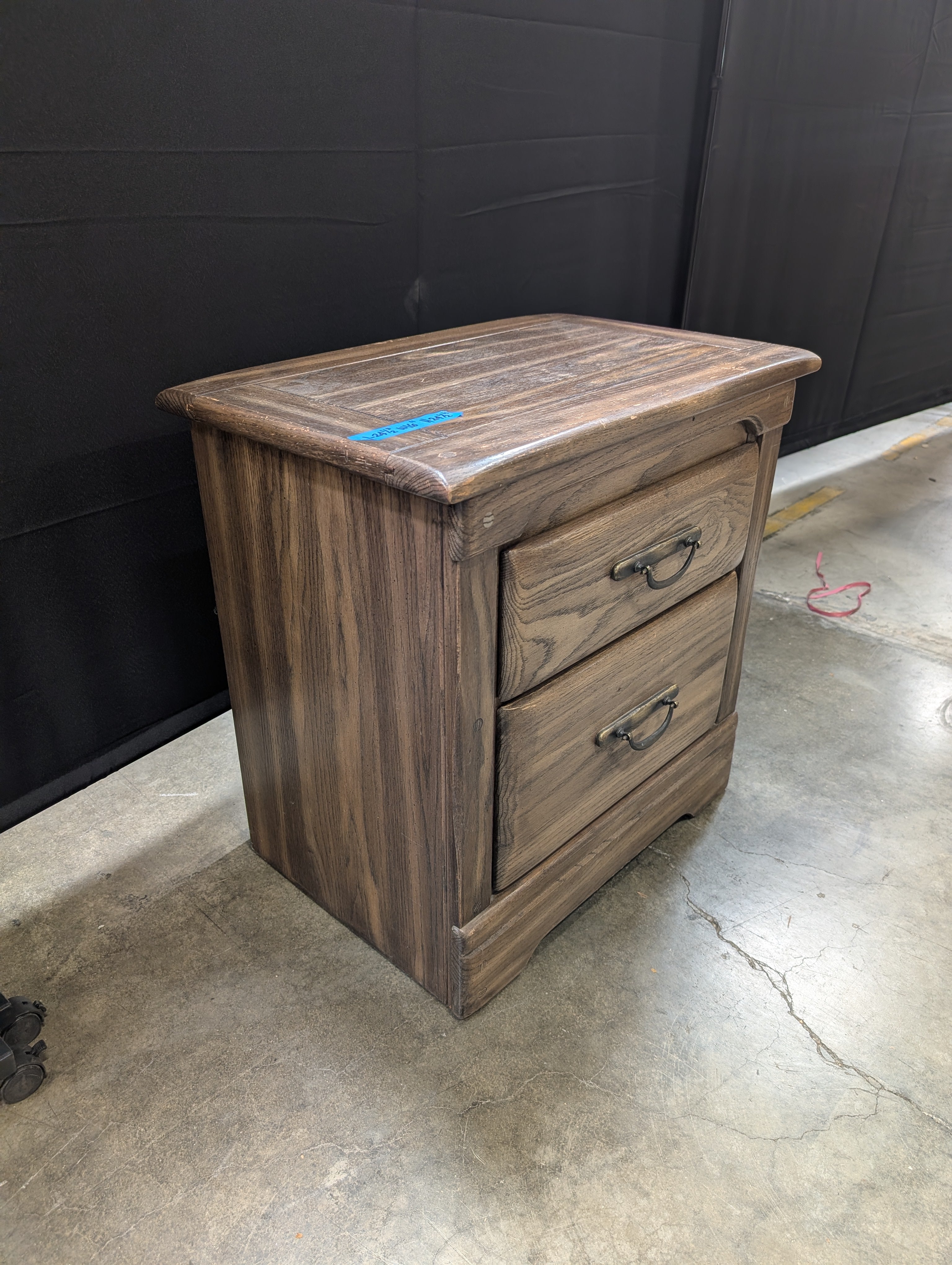 Harrison Two-Drawer Nightstand in Rustic Wood