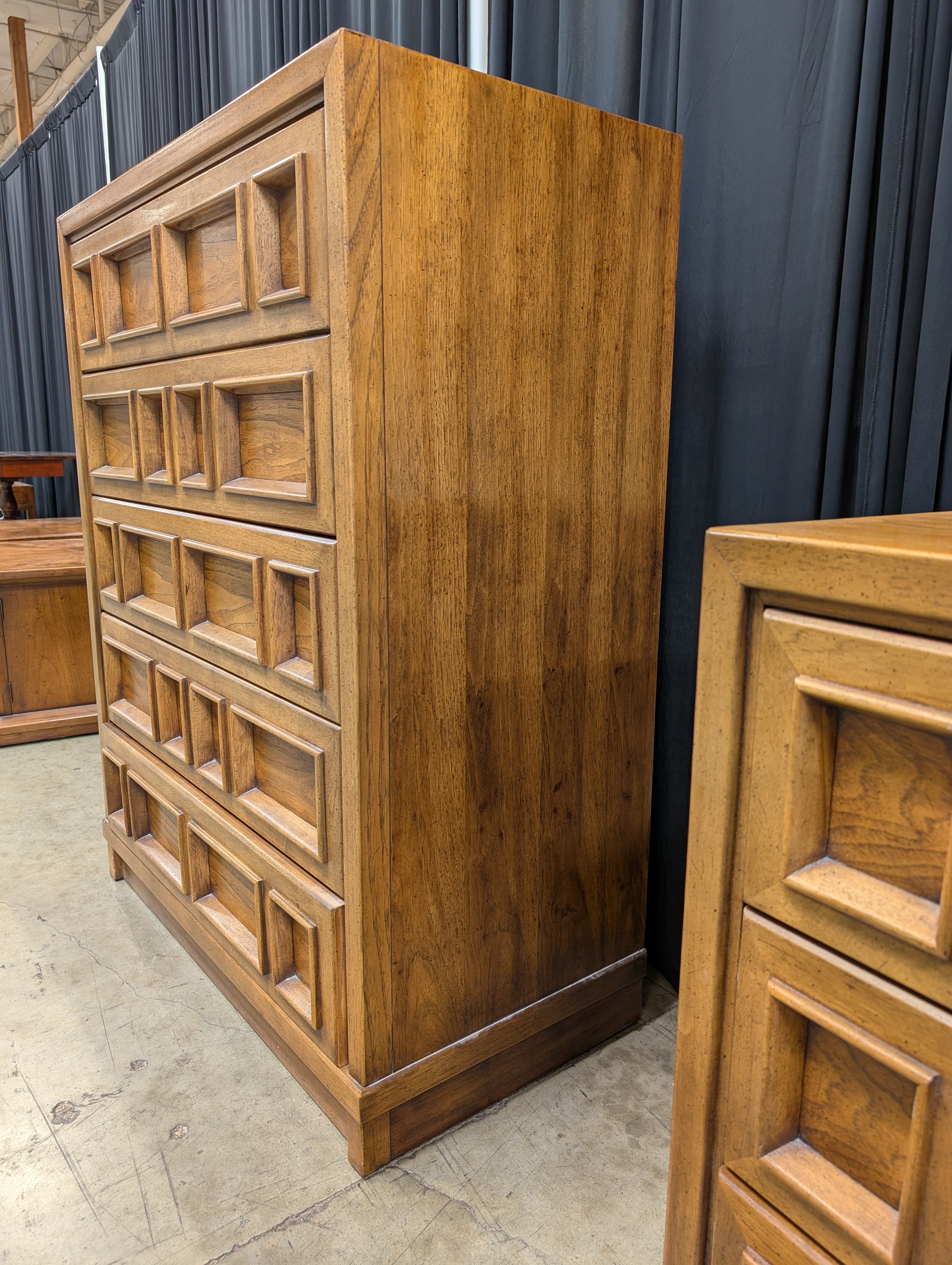 Drexel Five Drawer Wood Dresser in Honey Oak