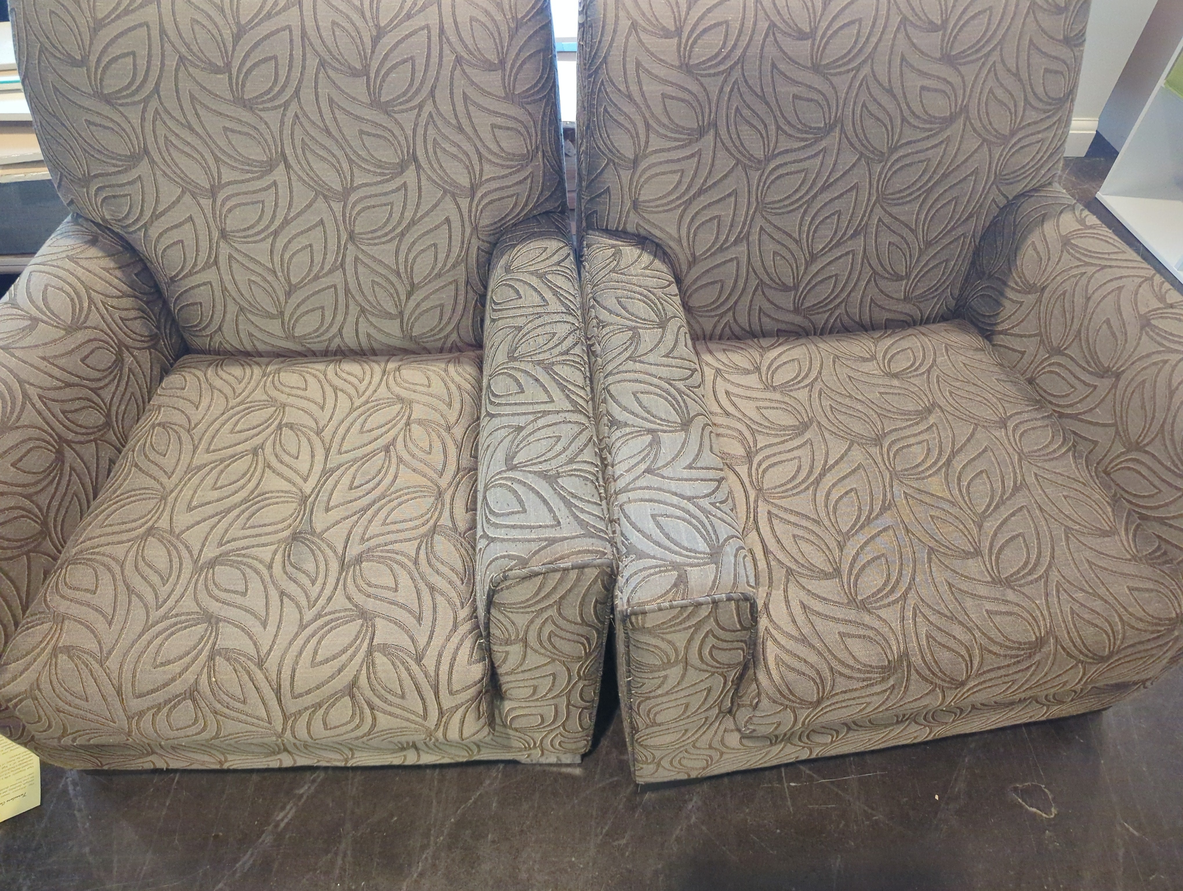Set of Two Leaf Pattern Accent Chairs