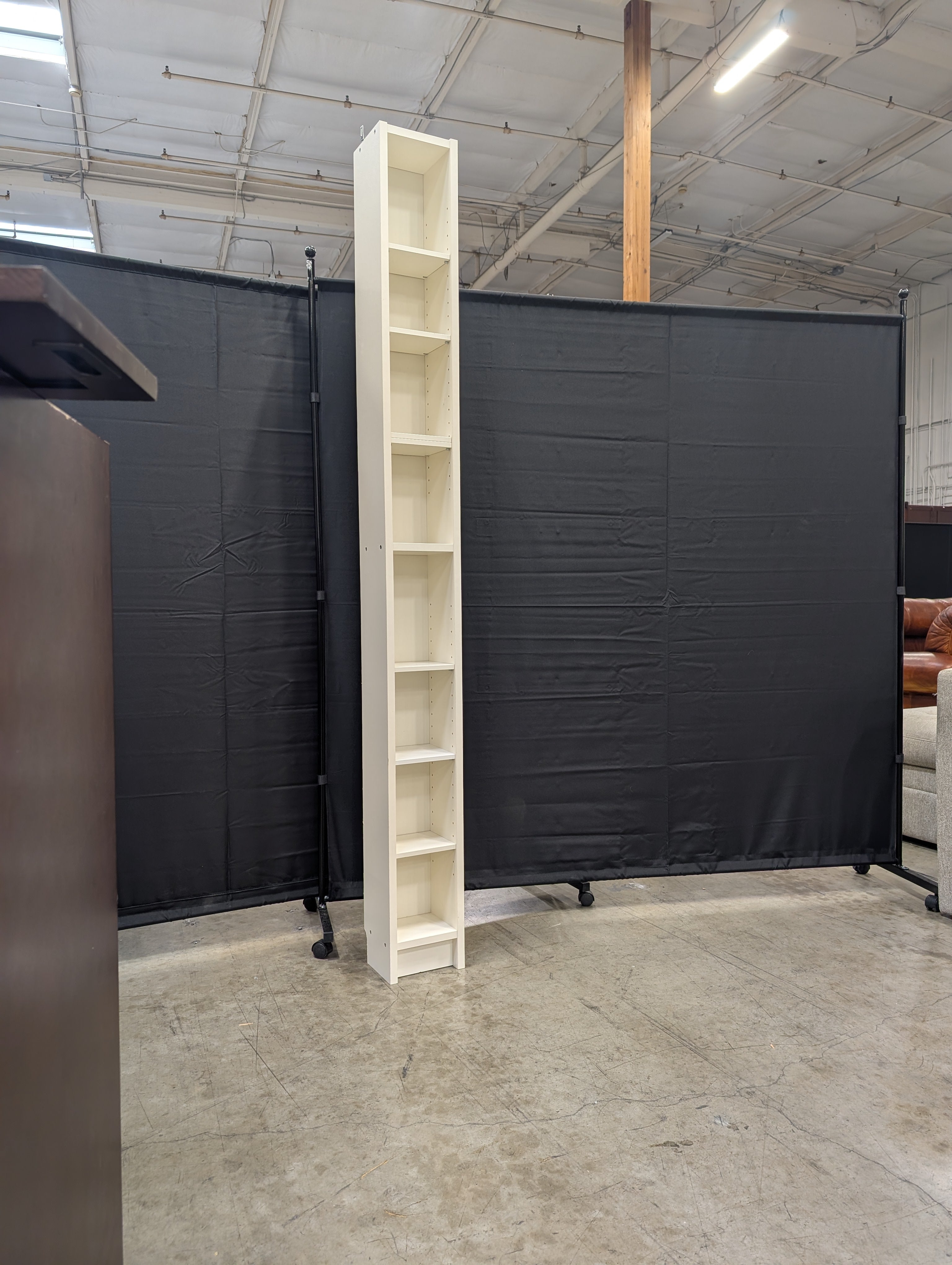 Tall Cream Narrow Media Storage Unit
