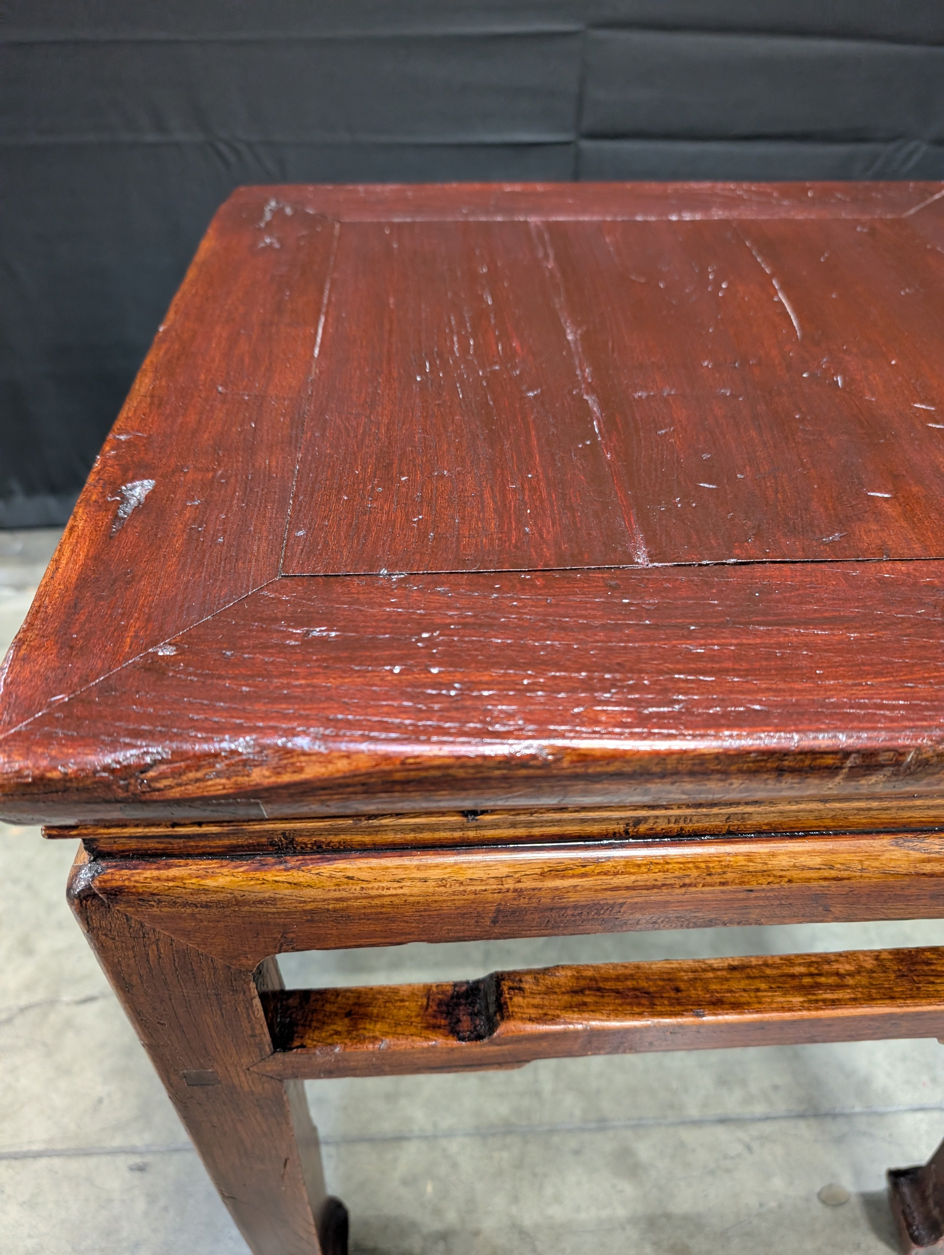Richly Stained Wood Square Side Table