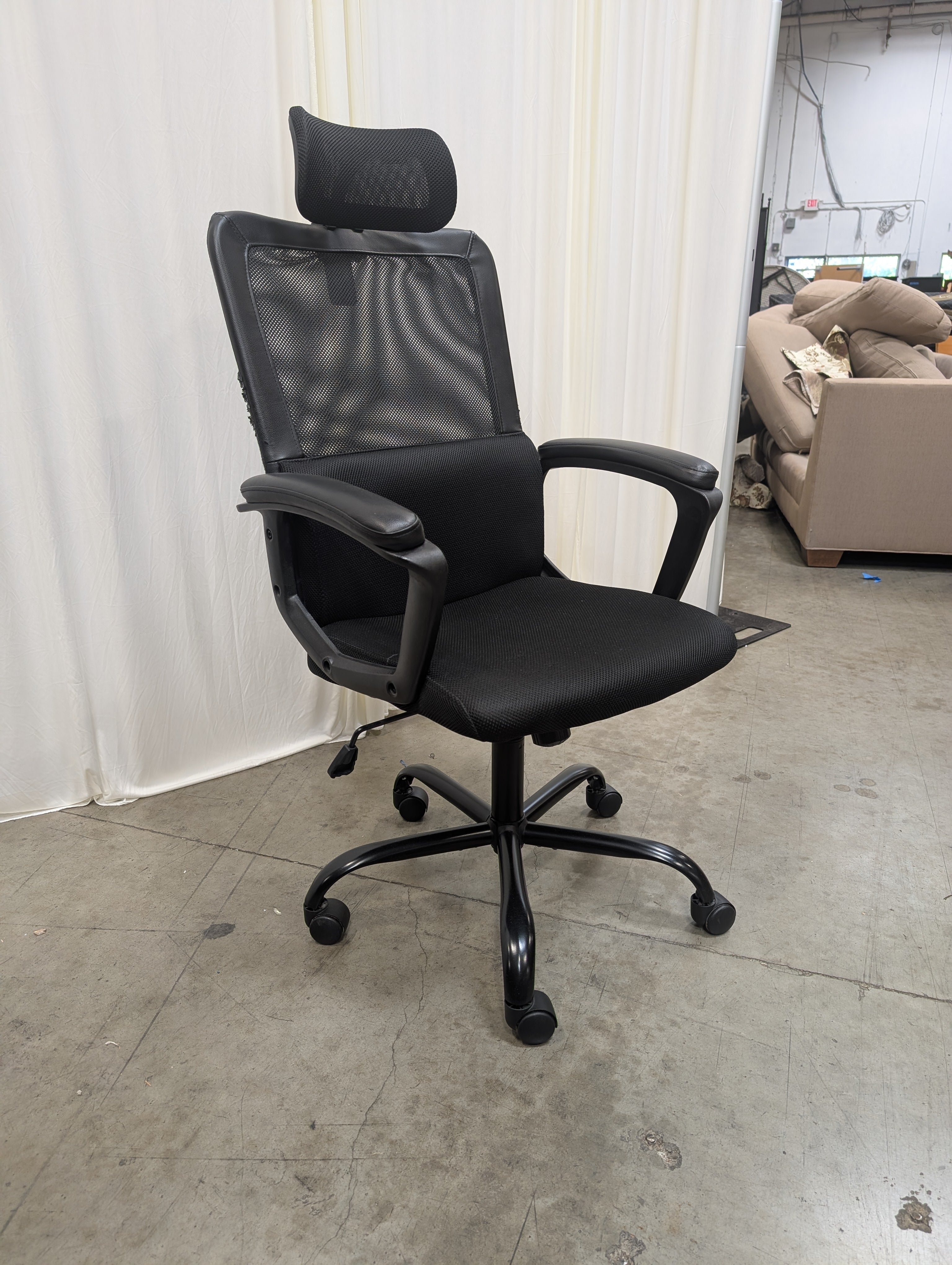Adjustable Black Mesh Office Chair with Lumbar Support