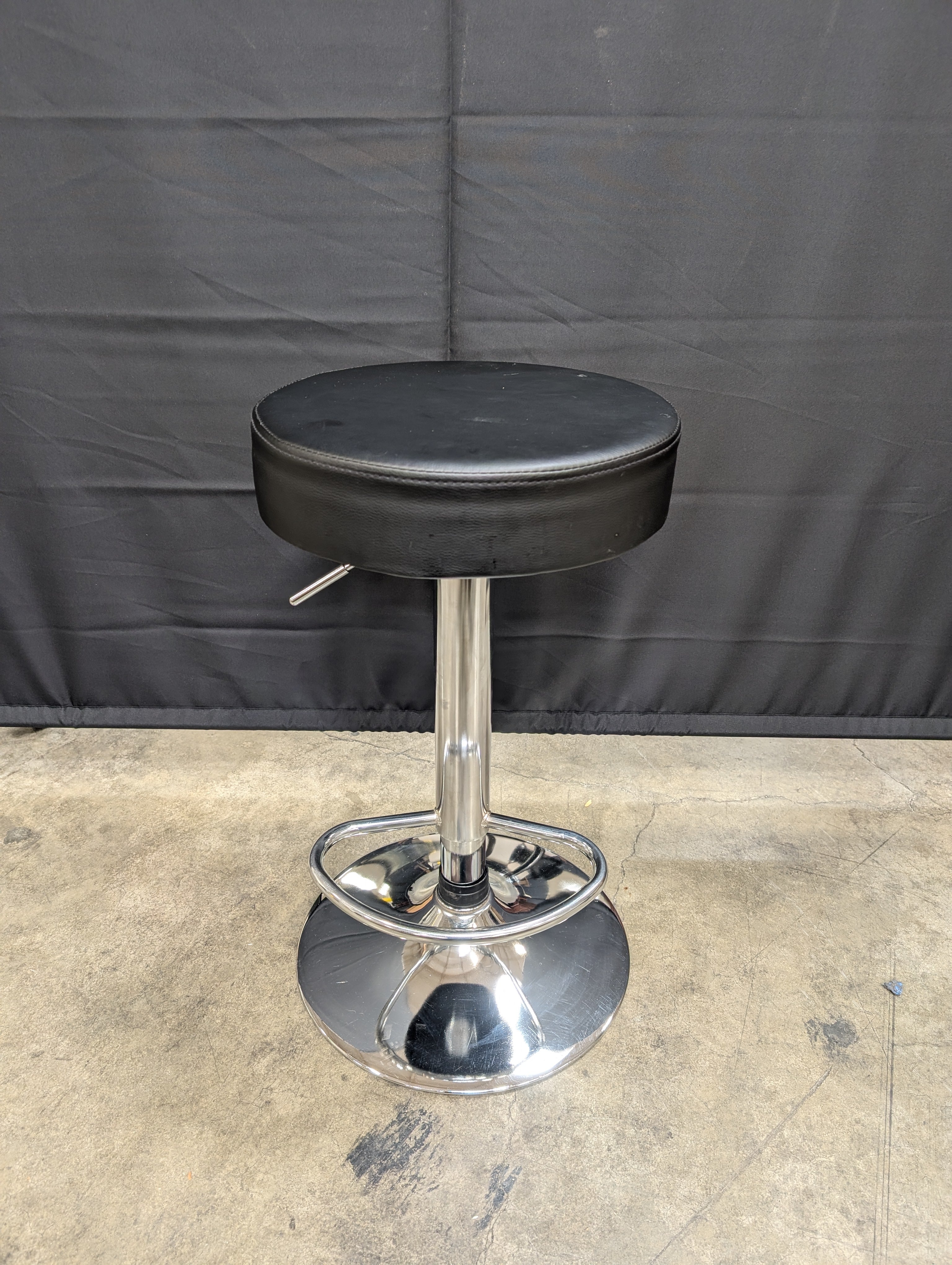 Modern Black Adjustable Bar Stools with Chrome Base