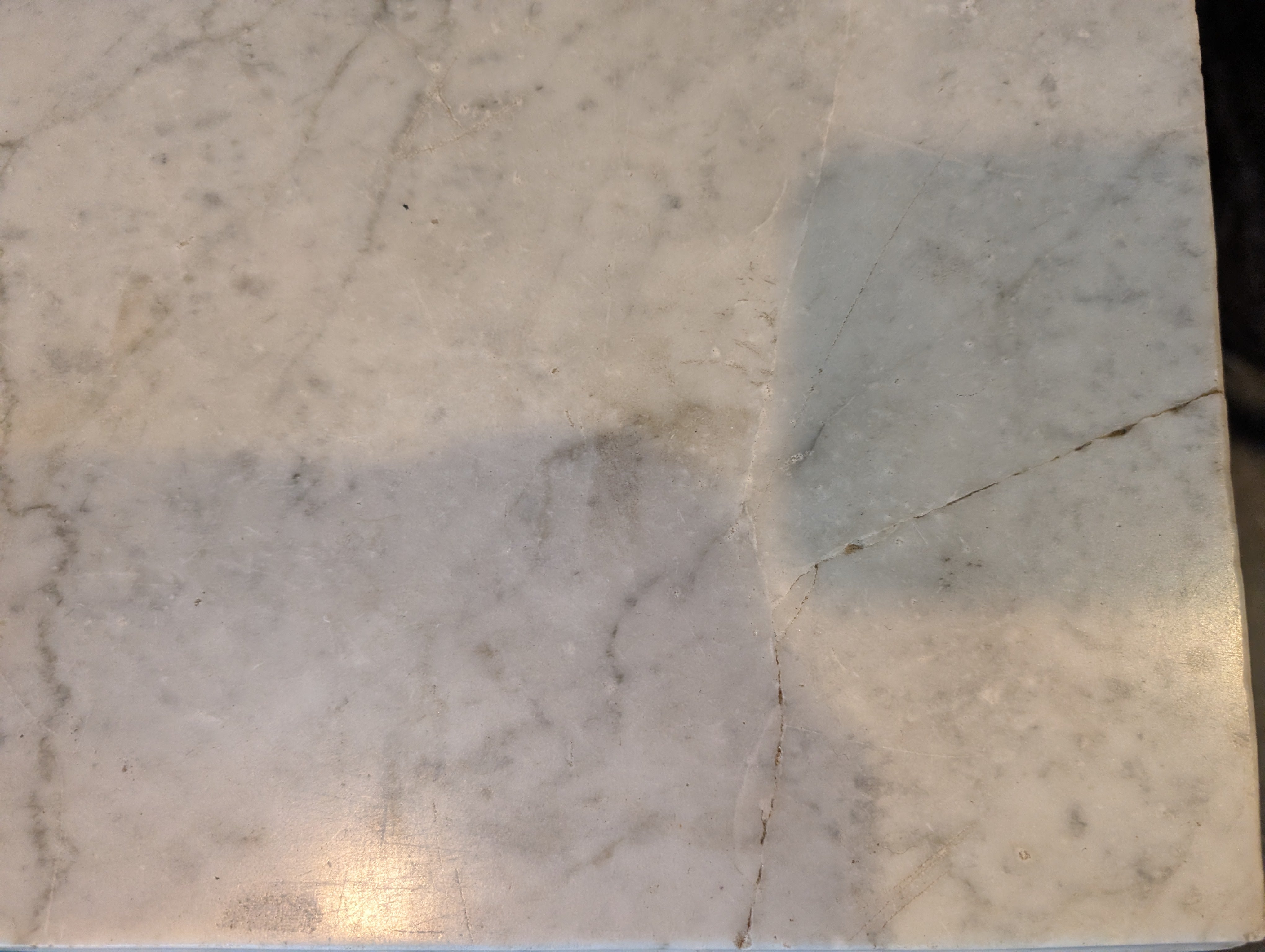 Antique Wood Five-Drawer Dresser with Marble Tops