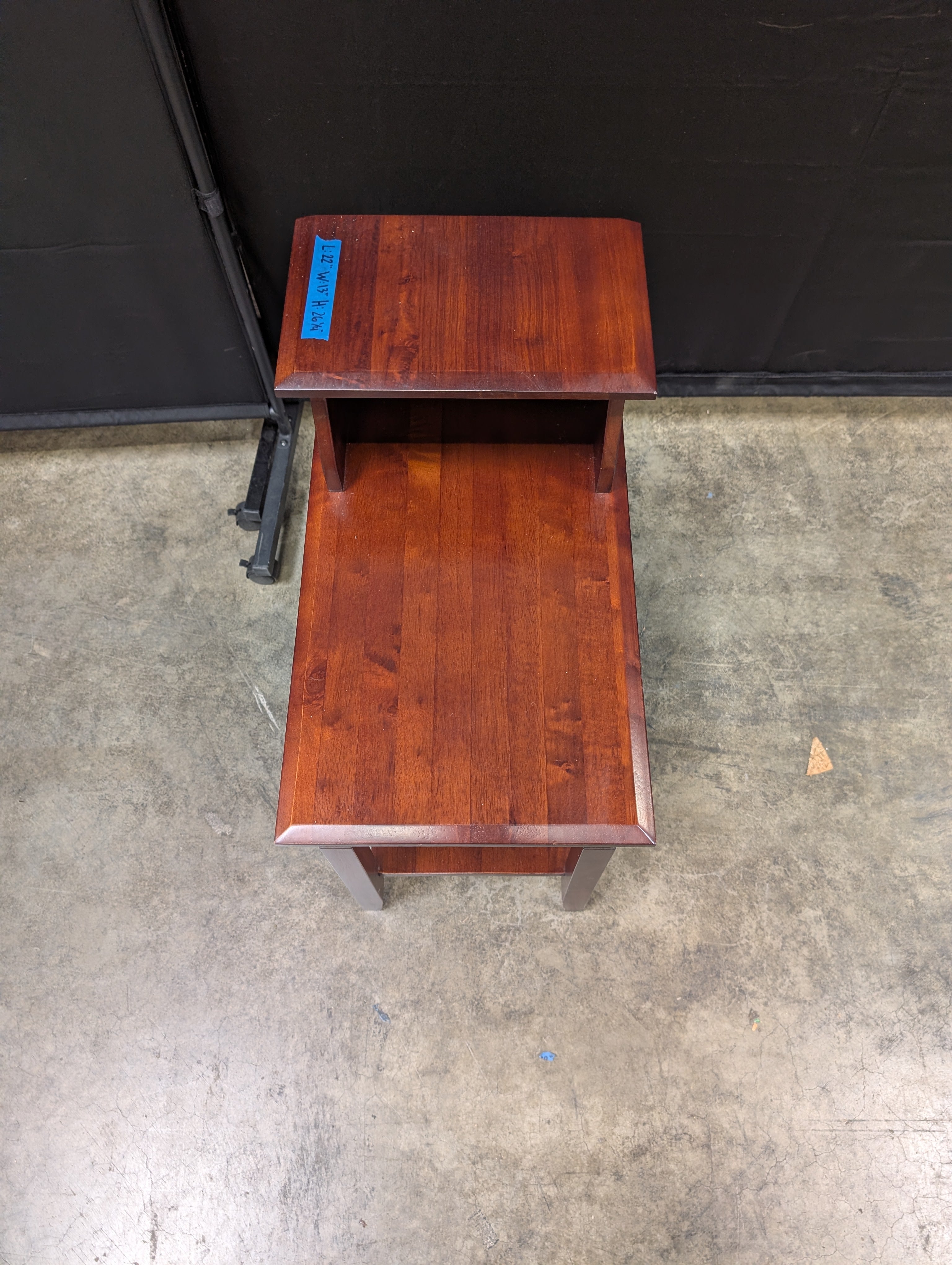 Two-Tier Cherry Finish Wood End Table