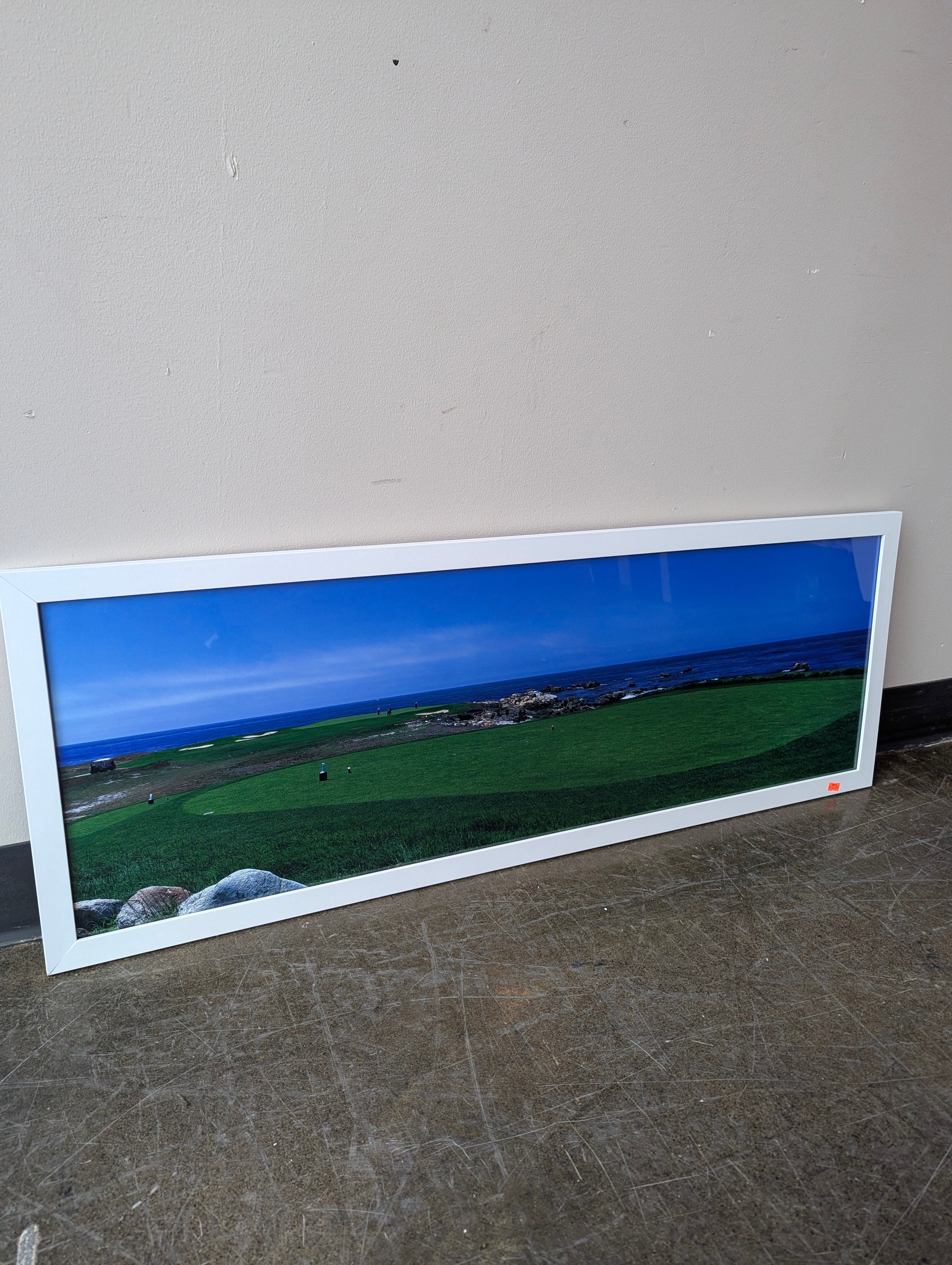 Scenic Golf Course Ocean View Framed Wall Art