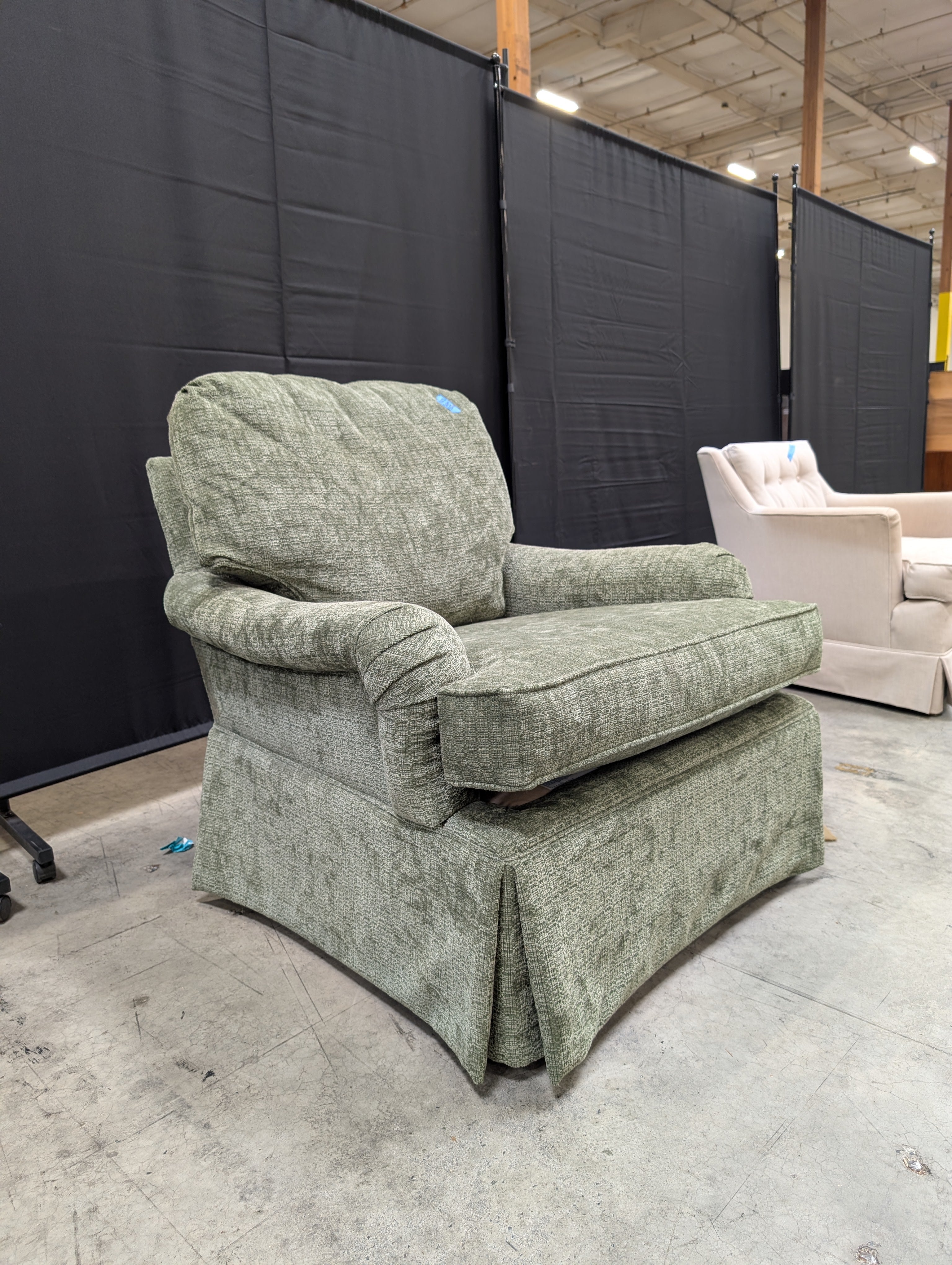 Woodmark Sage Green Textured Armchair