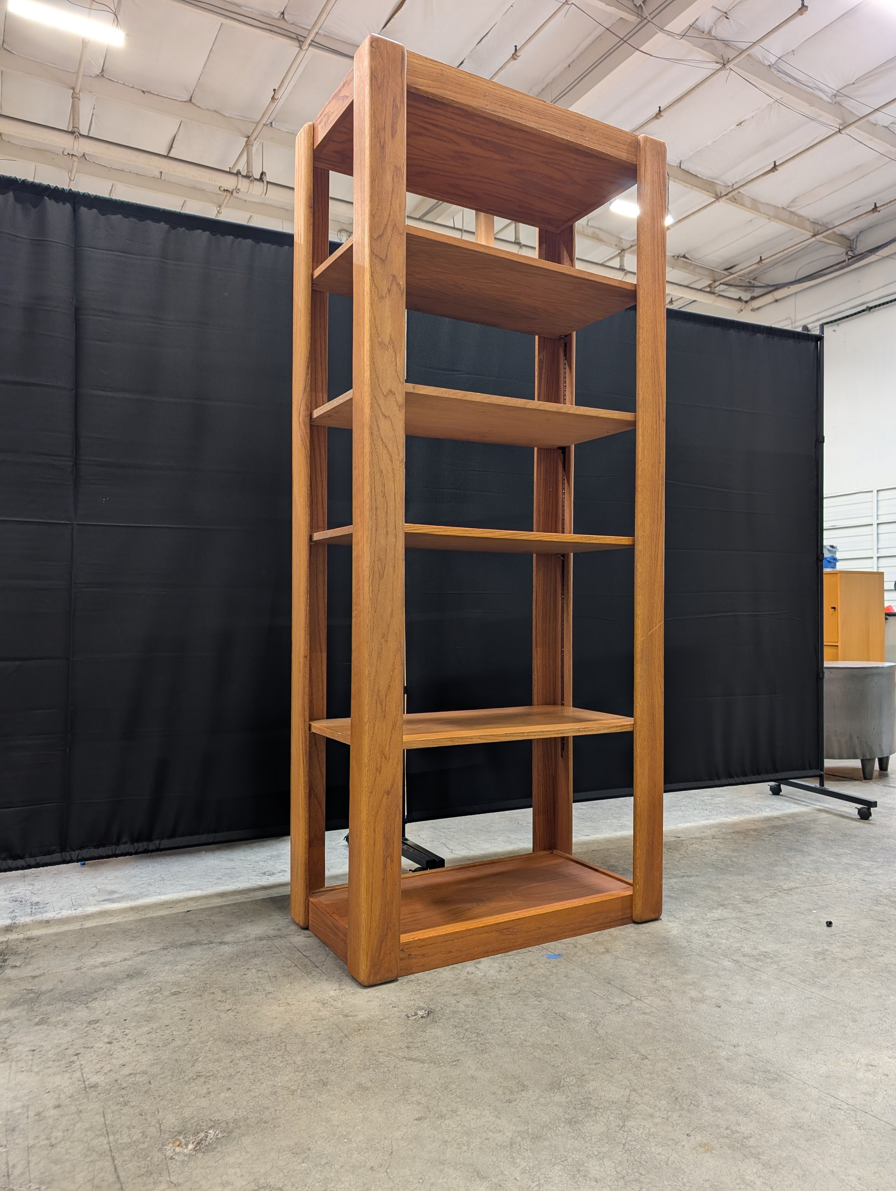 Mid-Century Style Angled Wood Bookshelf Display Unit