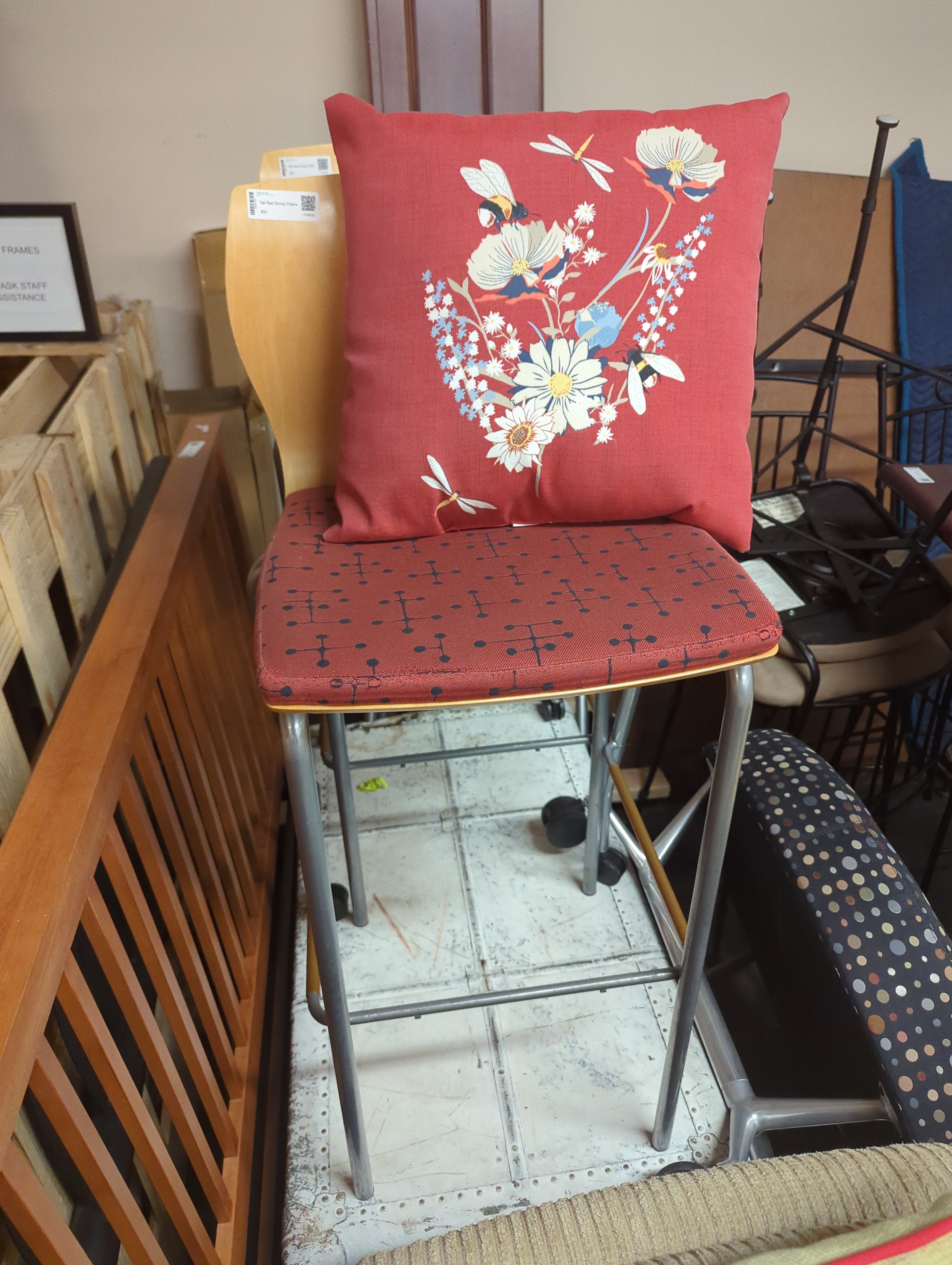 Tall Red Dining Chairs (Set of 2)