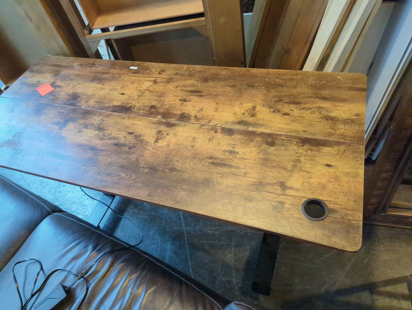 Fezibo SIt /Stand Wood And Metal Desk on Wheels