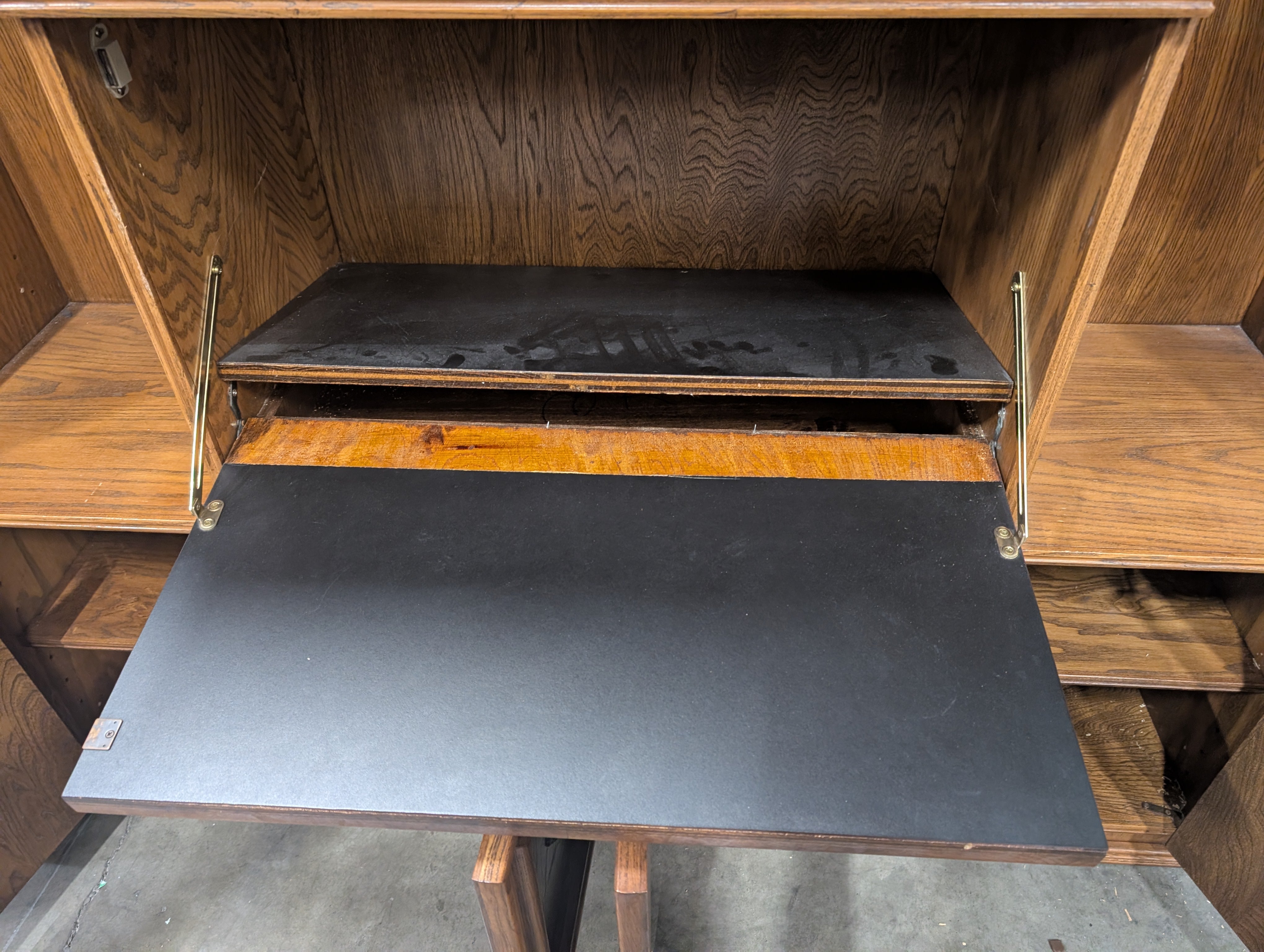 Mid-Century Modern Hardwood Entertainment Center