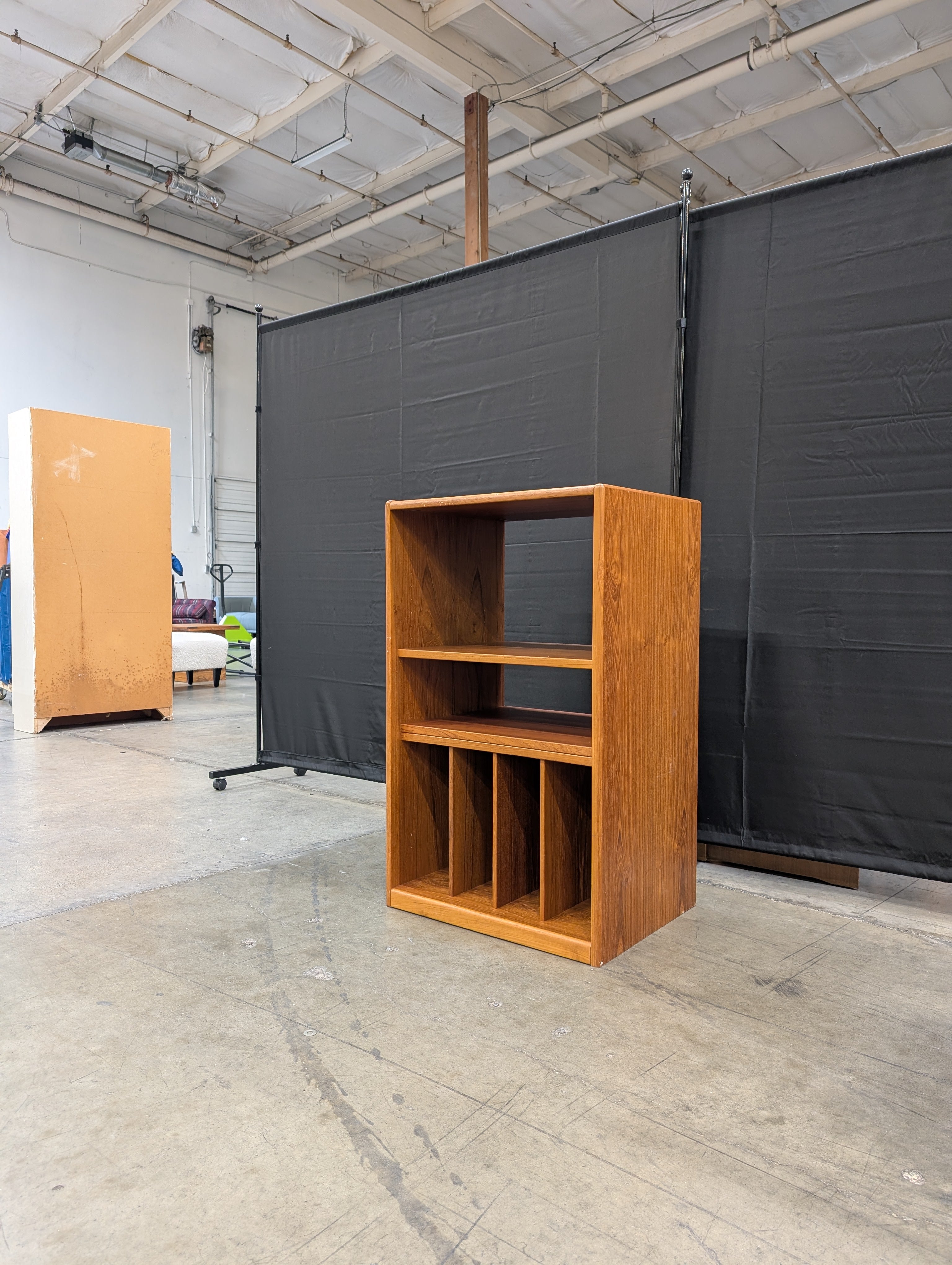 Made in Denmark Wooden Shelving Unit with Record Dividers