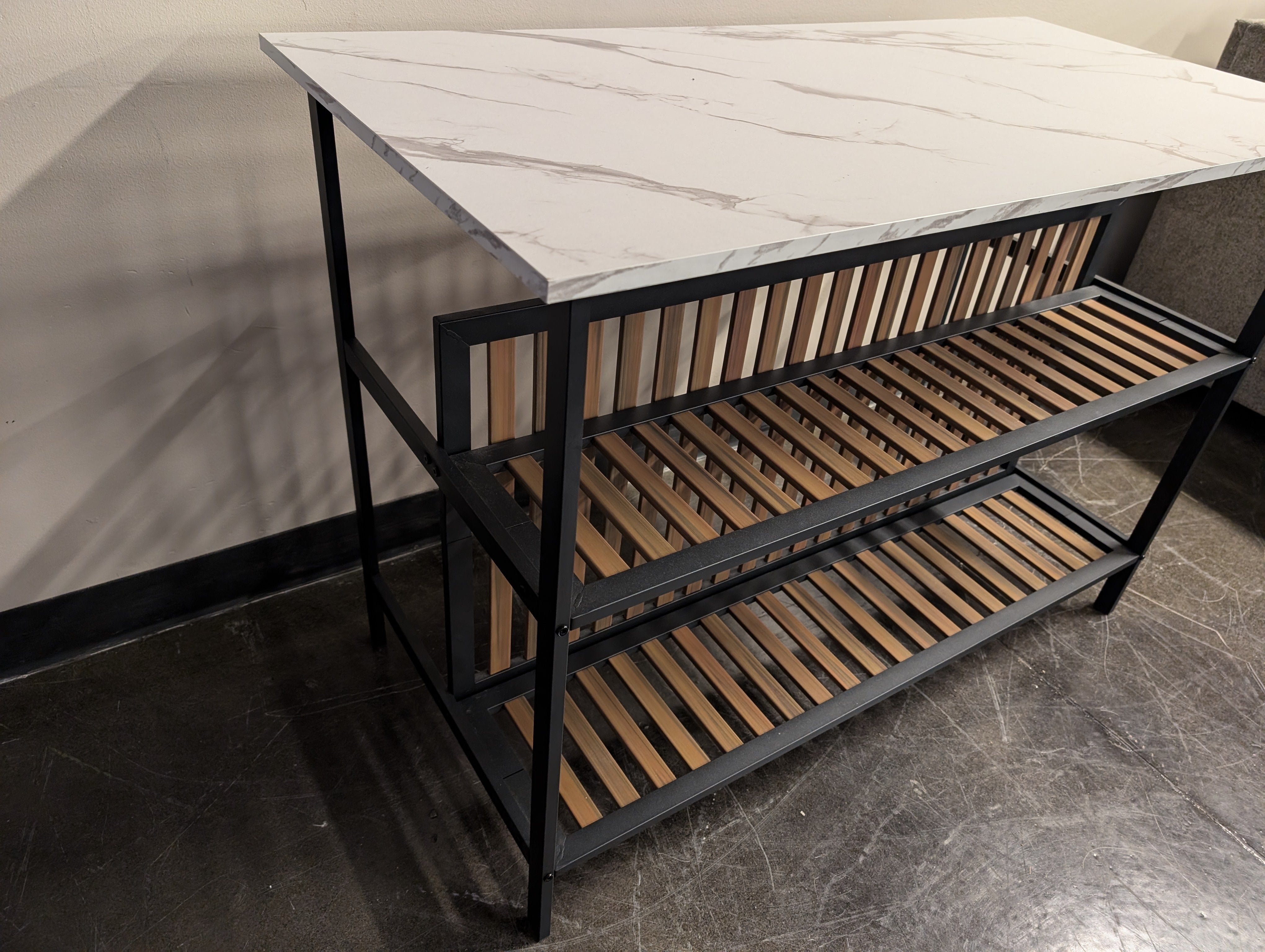 Modern Faux Marble Top Kitchen Island Bar Table