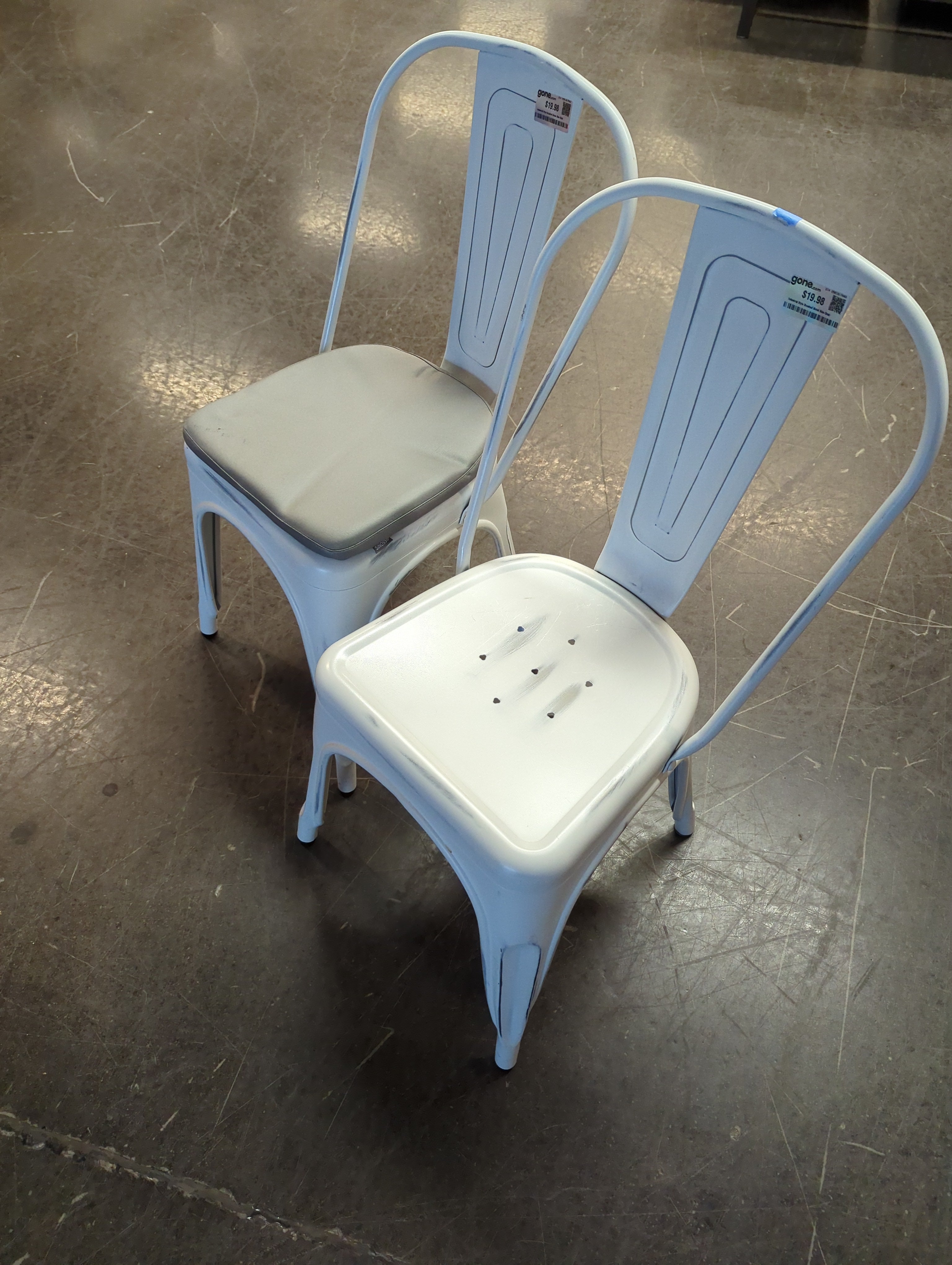 Industrial Style Brushed Metal Side Chair