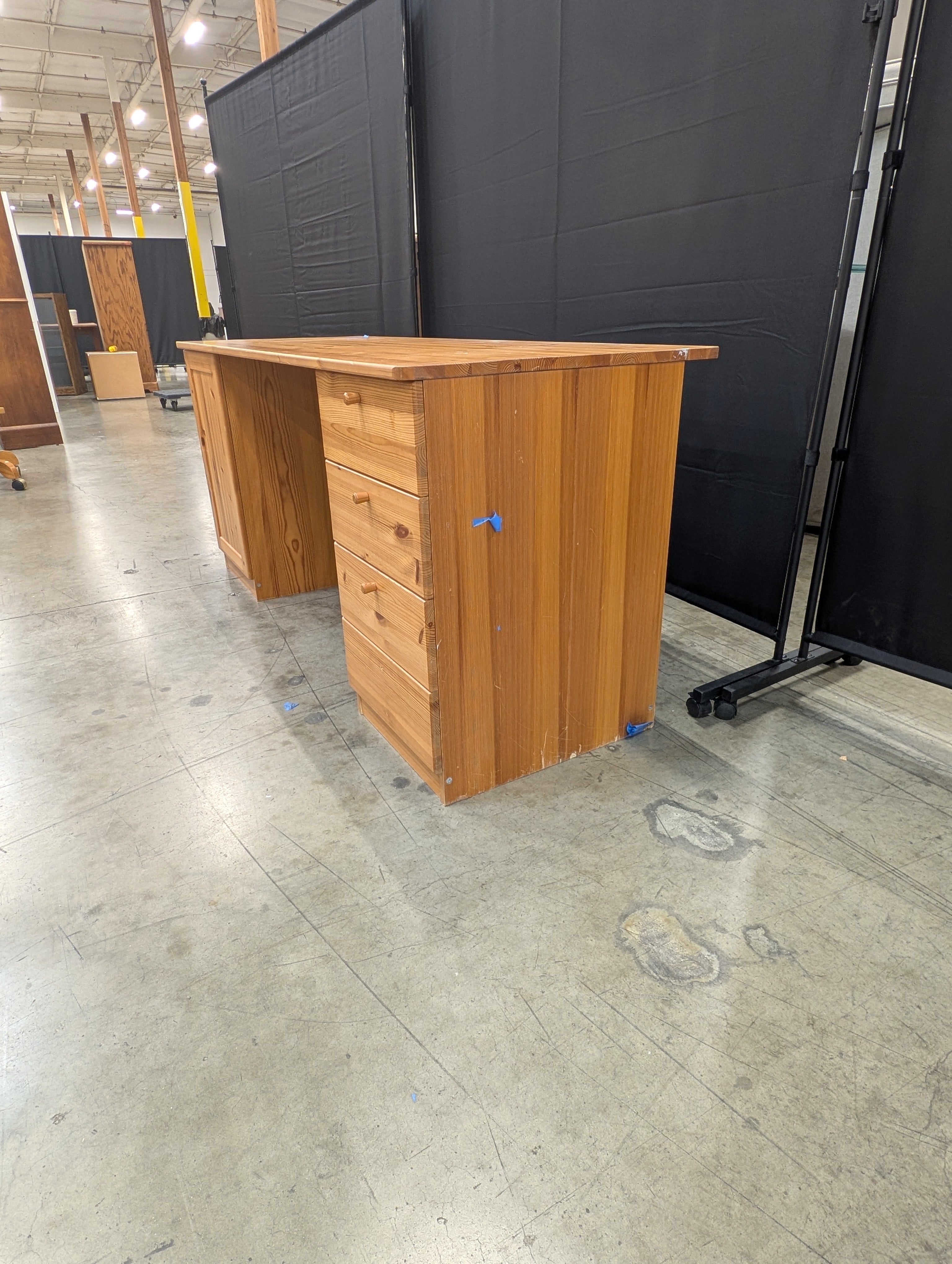 Natural Wood Desk with Storage