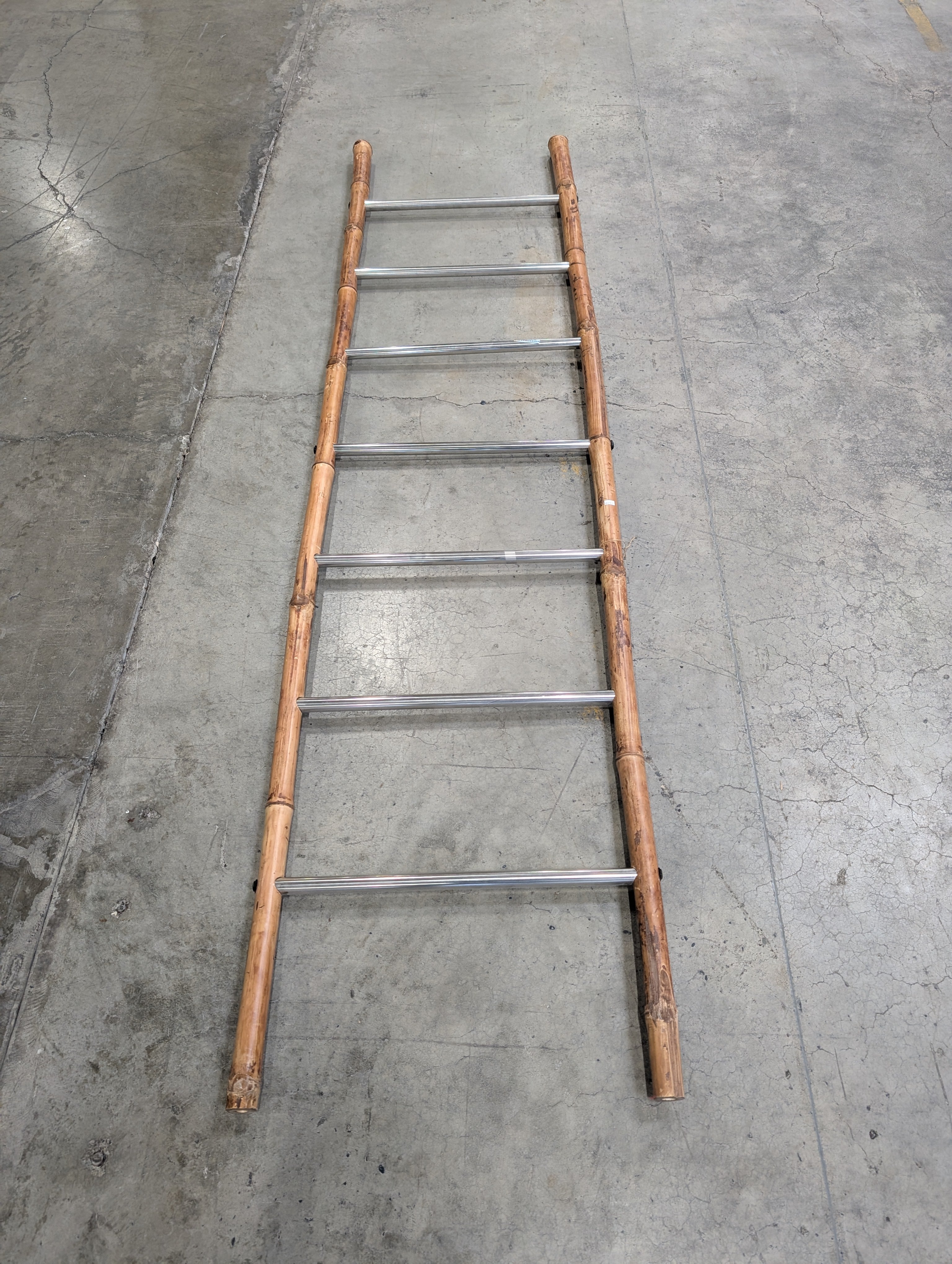 Bamboo and Metal Decor Ladder