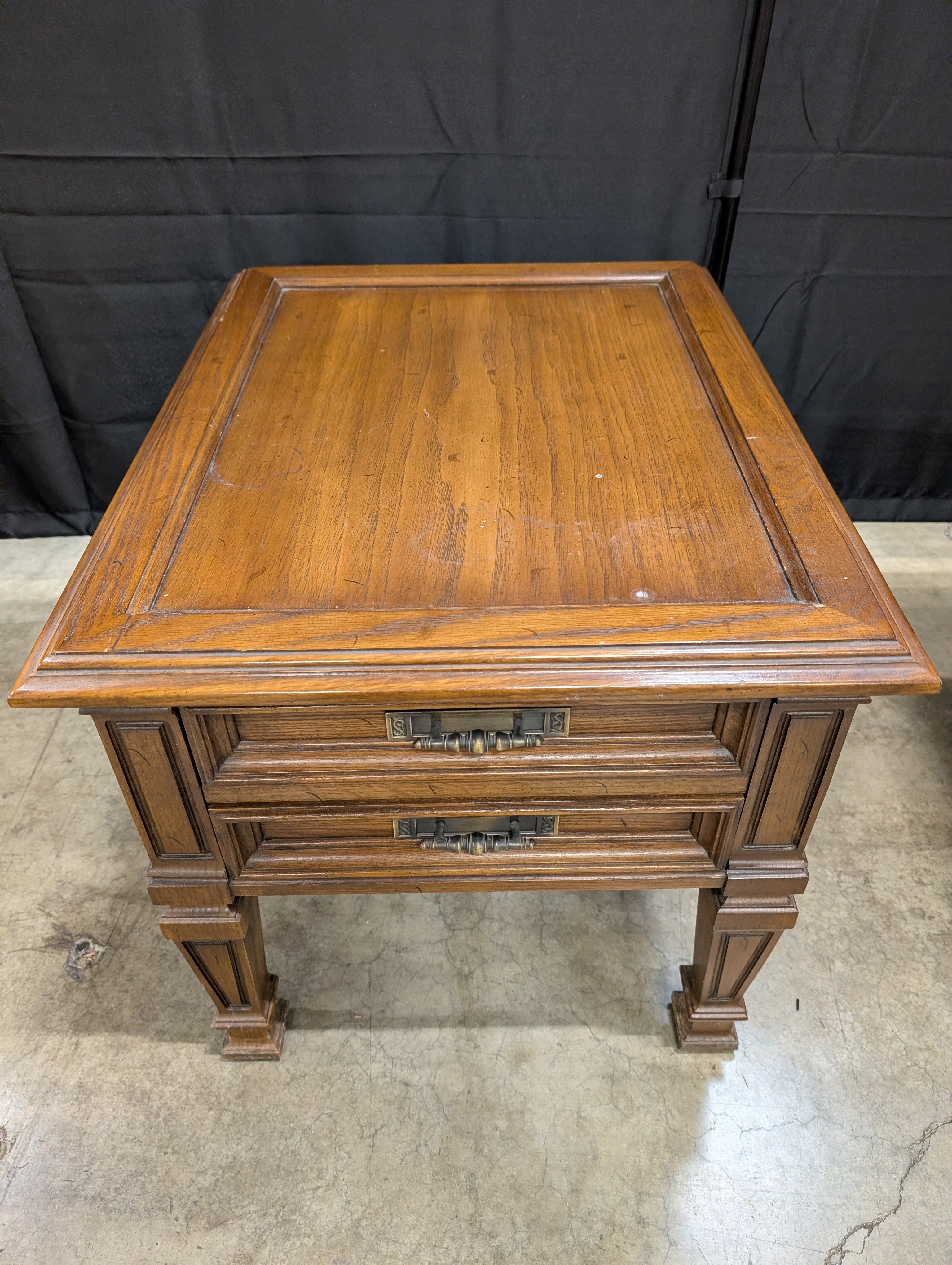 Traditional Hammary Square Side Table with Lower Shelf