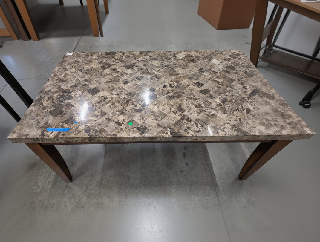 Warehouse Sale: Rectangular Dining Table with Granite-Look Top