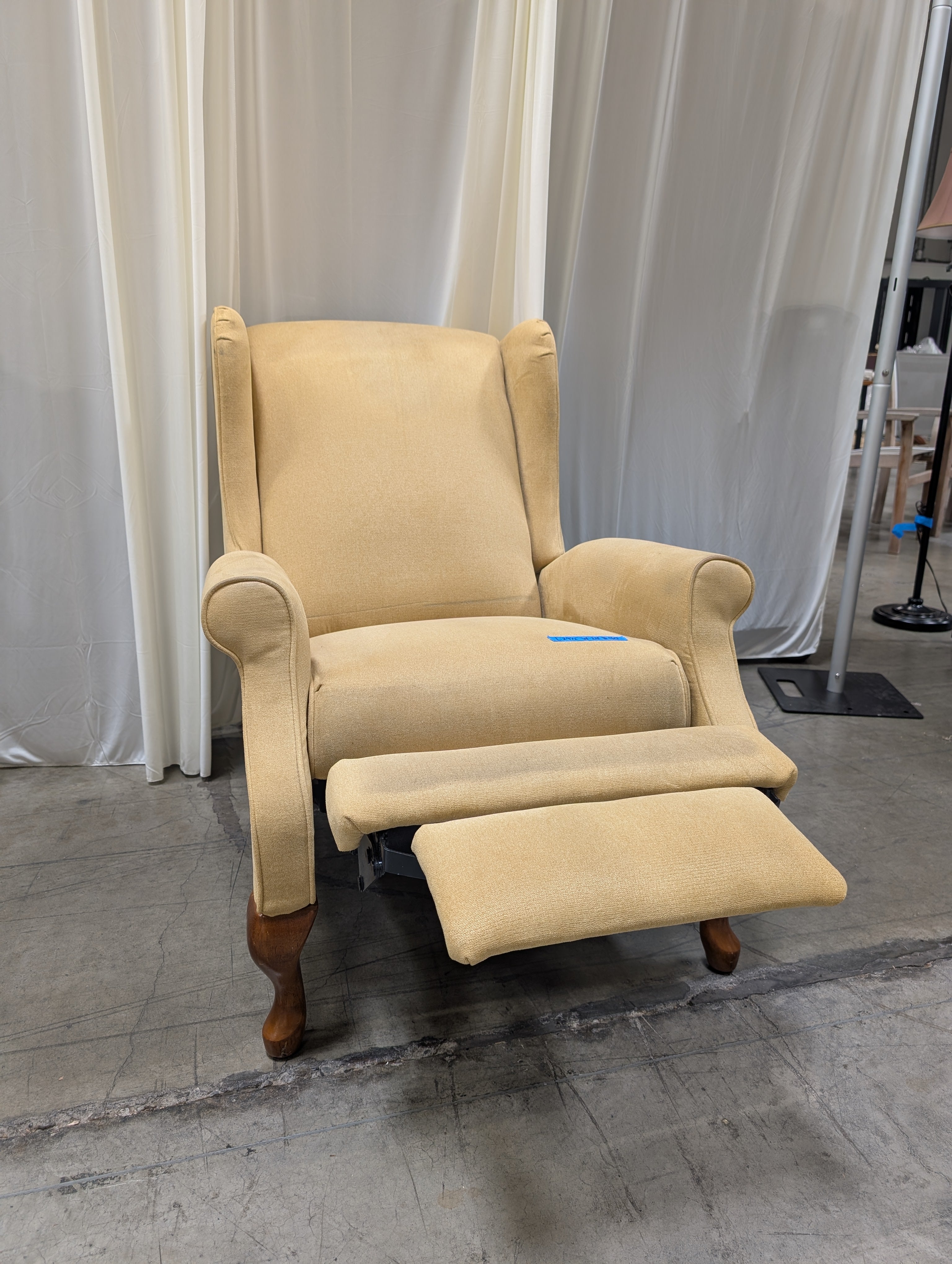 Vintage Yellow LaZboy Wingback Chair in Velvet
